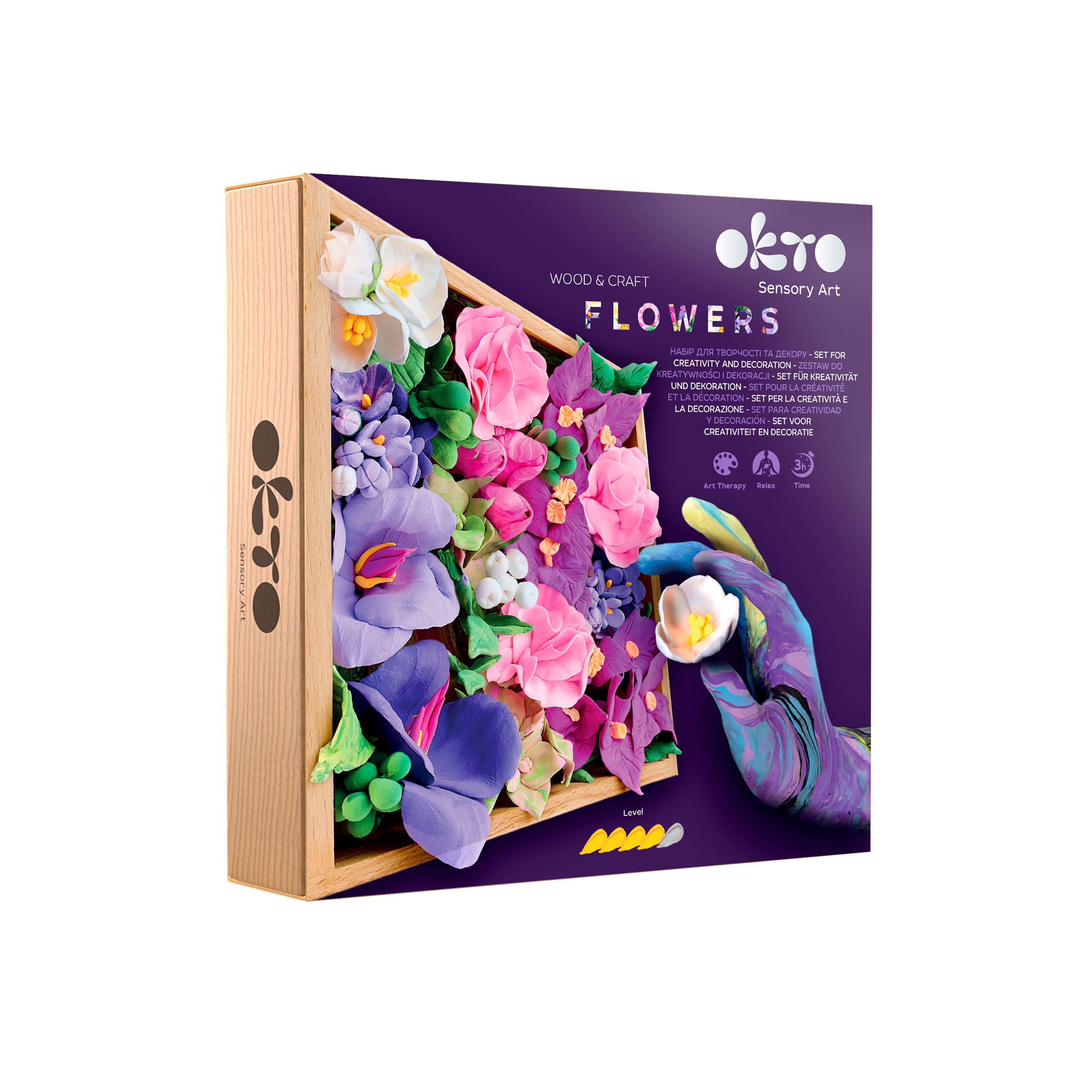 OKTO DIY Wood &#x26; Craft Inspiration Flowers Clay Kit