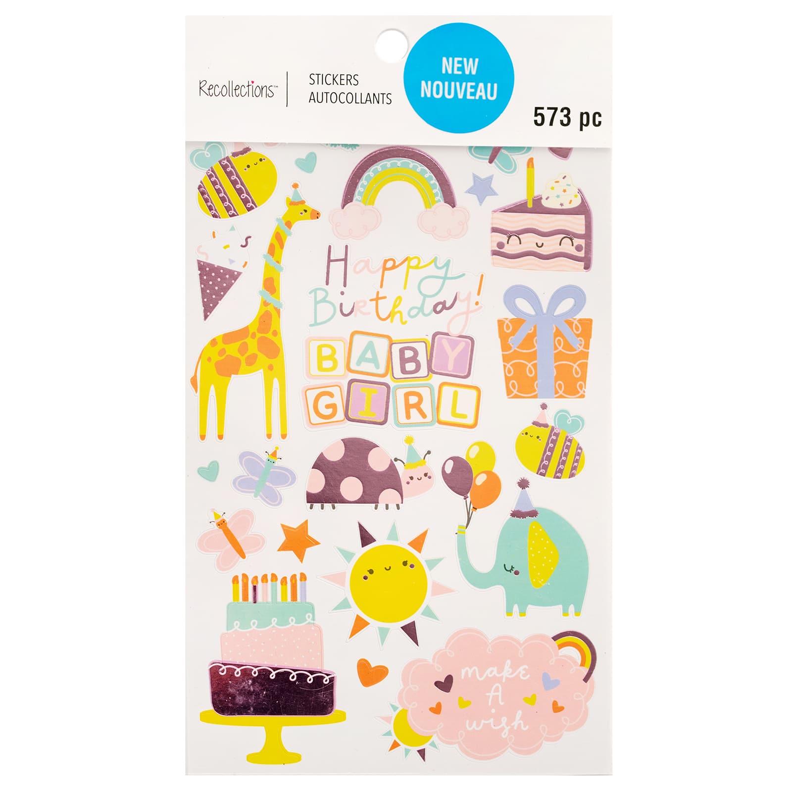 12 Pack: Baby Girl Birthday Sticker Book by Recollections™