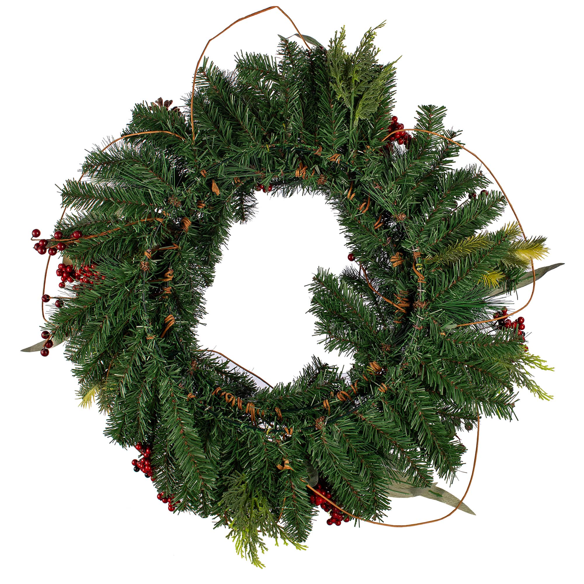 26&#x22; Holiday Bell, Pine &#x26; Red Berry Wreath by Ashland&#xAE;