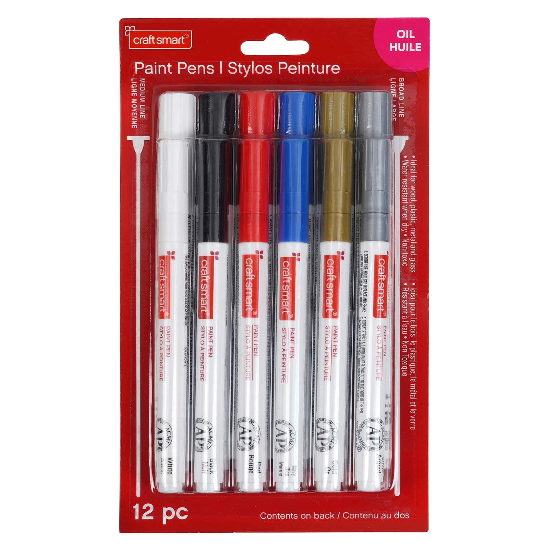 12 Packs: 12 ct. (144 total) Basic & Metallic Paint Pen Set by Craft Smart®