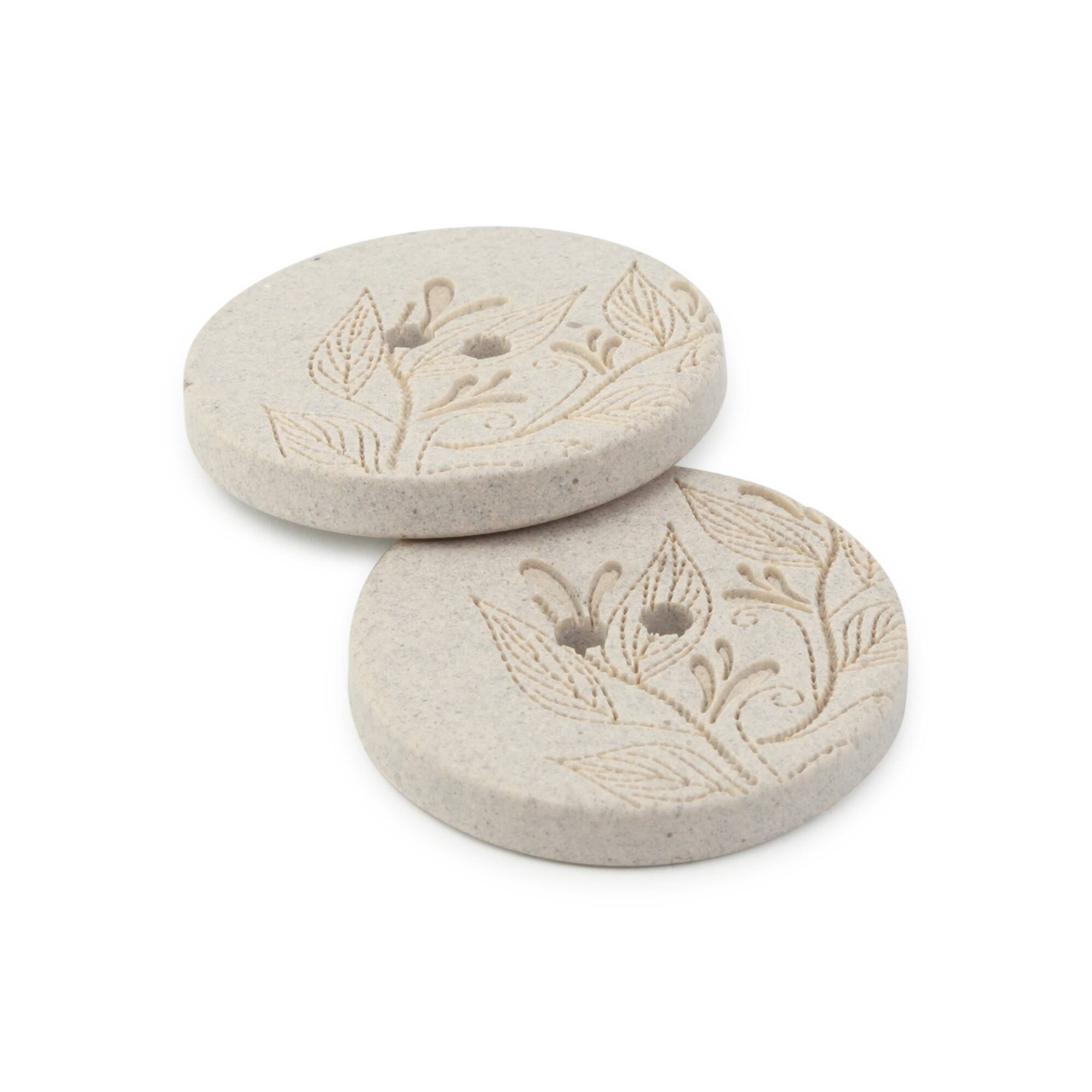 Dritz® 23mm Recycled Hemp Round Floral Button, 6ct.