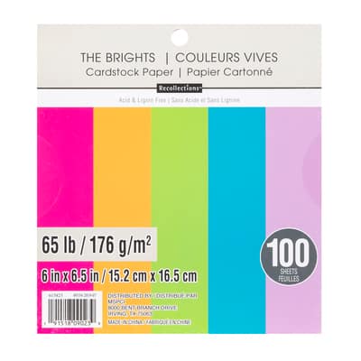 The Brights 6" x 6.5" Cardstock Paper by Recollections™, 100 Sheets image