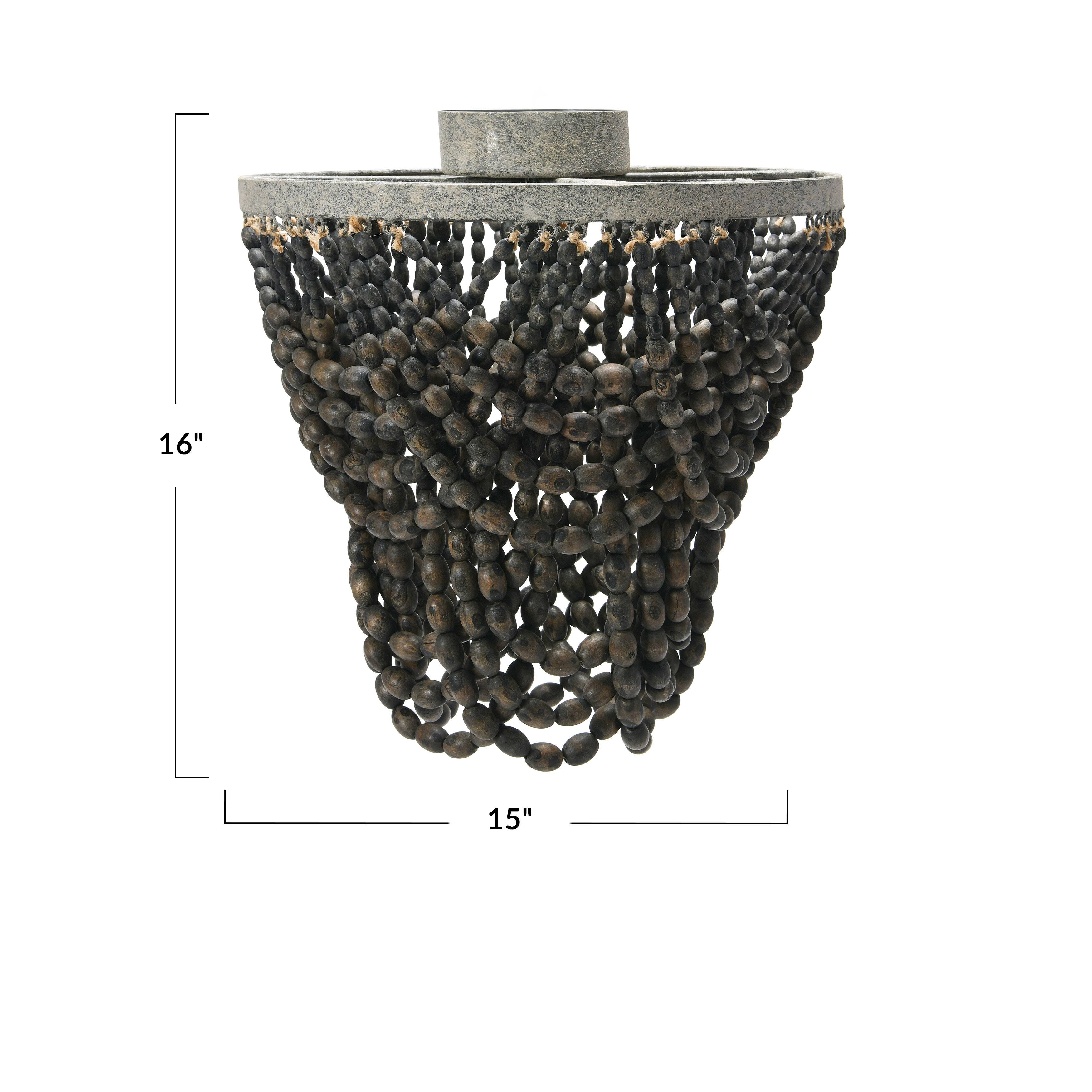 Hello Honey&#xAE; 2-Tier Draped Wood Bead Semi-Flush Mount Ceiling Light