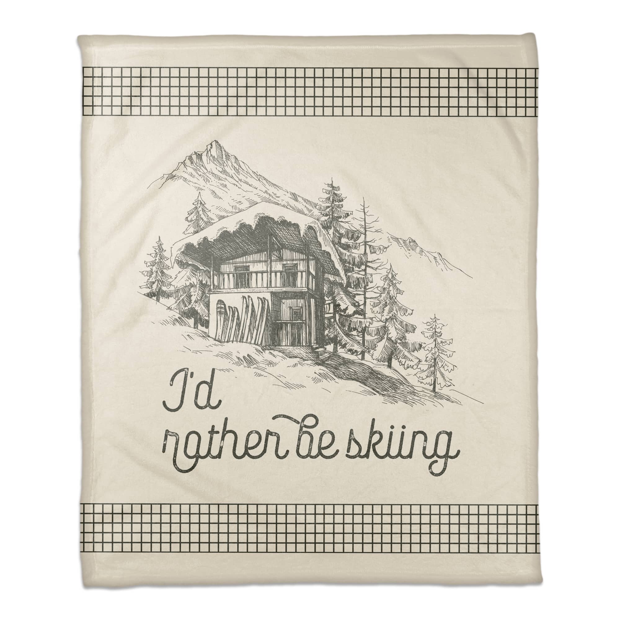 Rather Be Skiing Cab 50x60 Coral Fleece Blanket
