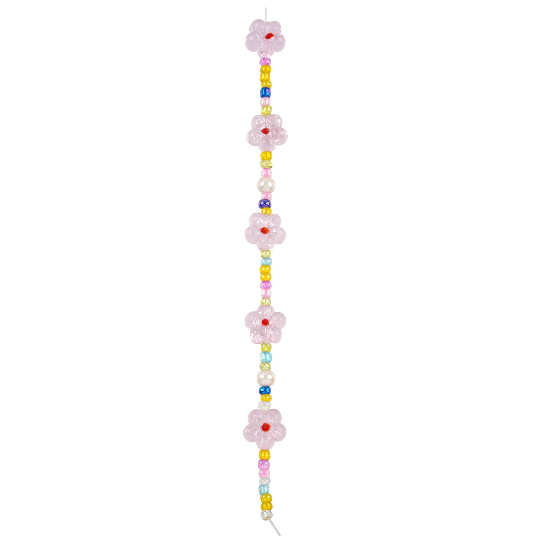 12 Packs: 5 ct. (60 total) Pink Flower Lampwork Glass Bead Mix by Bead Landing™