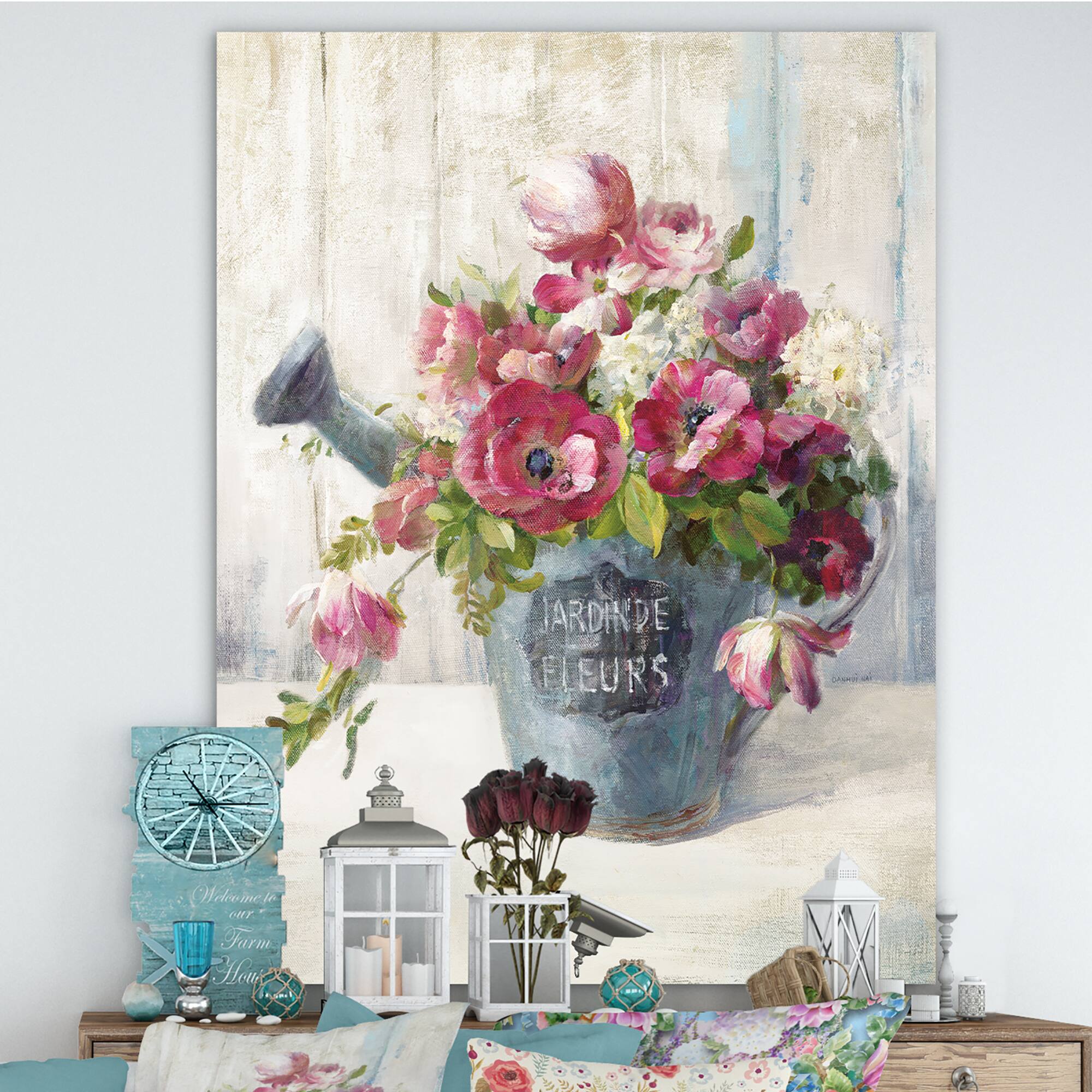 Designart - Maison Des Fleurs I - Cabin & Lodge Canvas Artwork