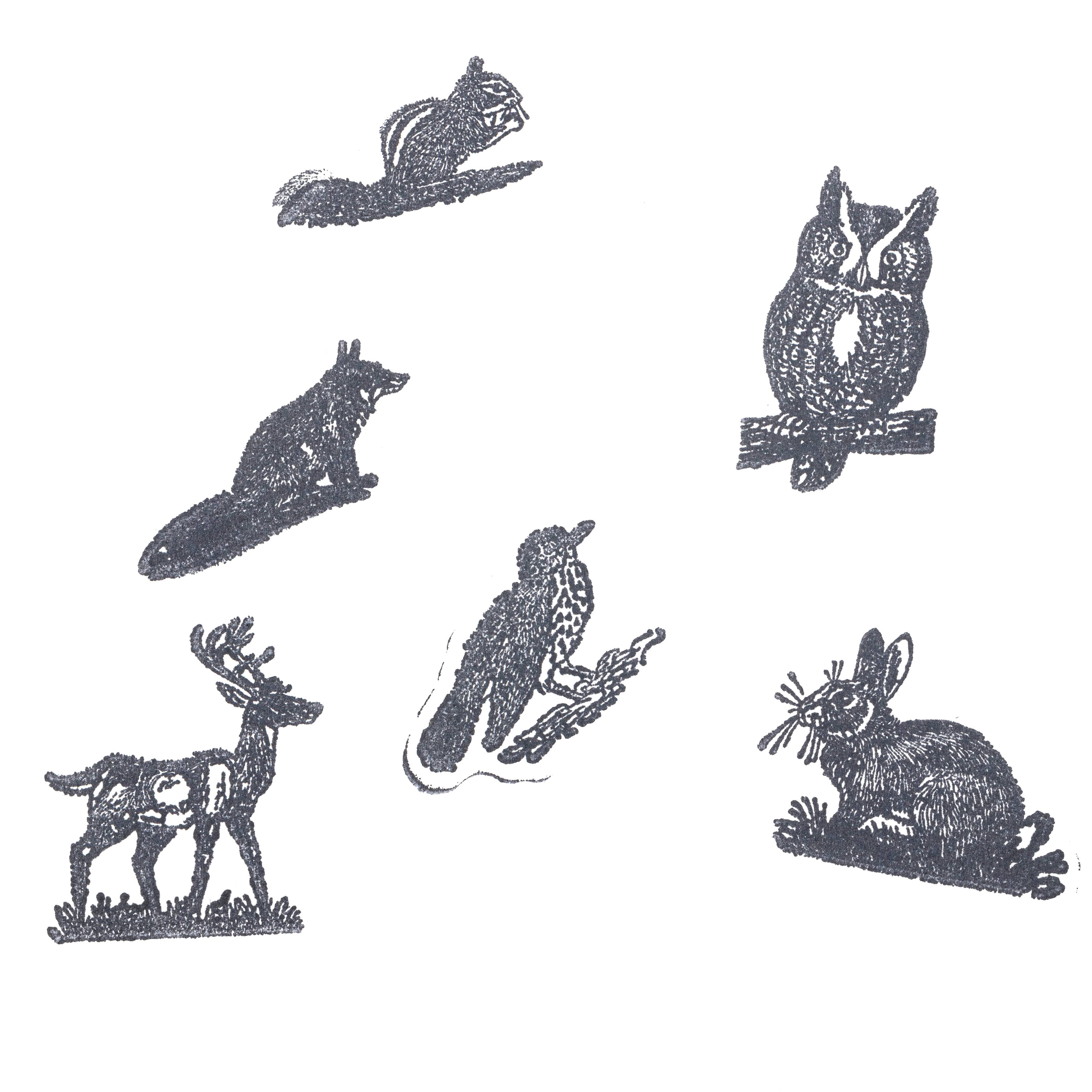 6 Pack: Woodland Animals Wood Stamp Set by Recollections™