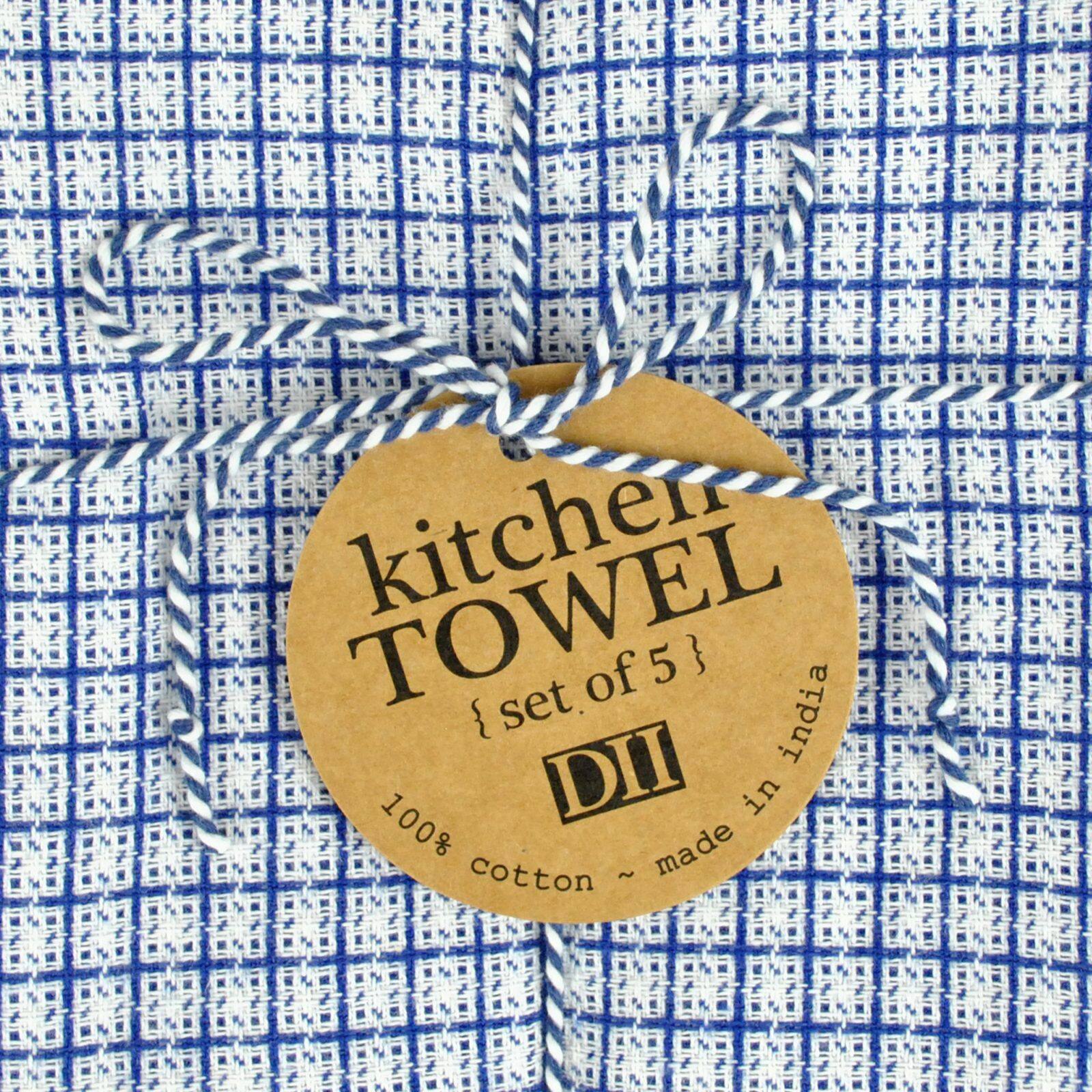 Design Imports 70332A Blue Waffle Weave Dishtowel Set - Set of 6