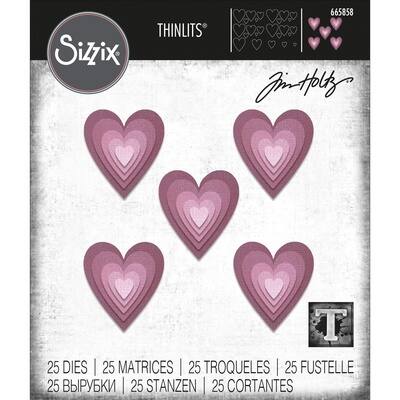 Sizzix Thinlits Dies By Tim Holtz 25/Pkg-Stacked Tiles Hearts