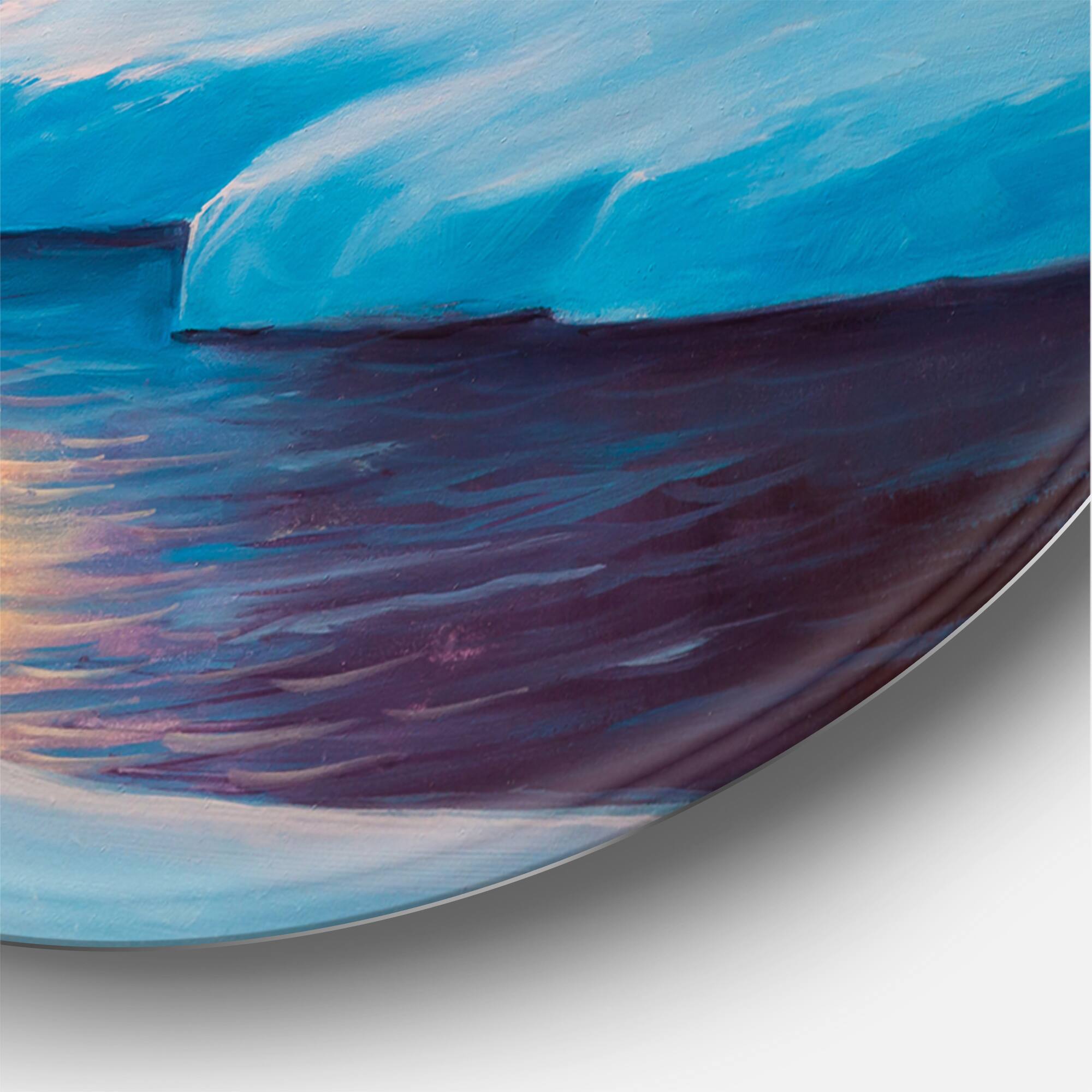 Designart - Old Cabin In Winter Forest II - Traditional Metal Circle Wall Art