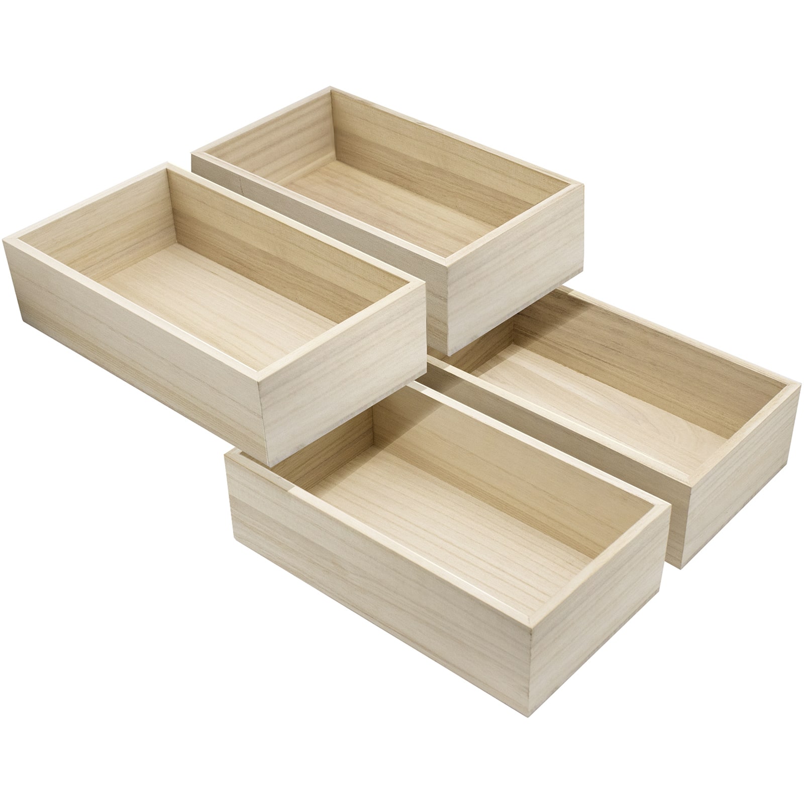 Sorbus Small Wooden Box Organizers, 4ct.