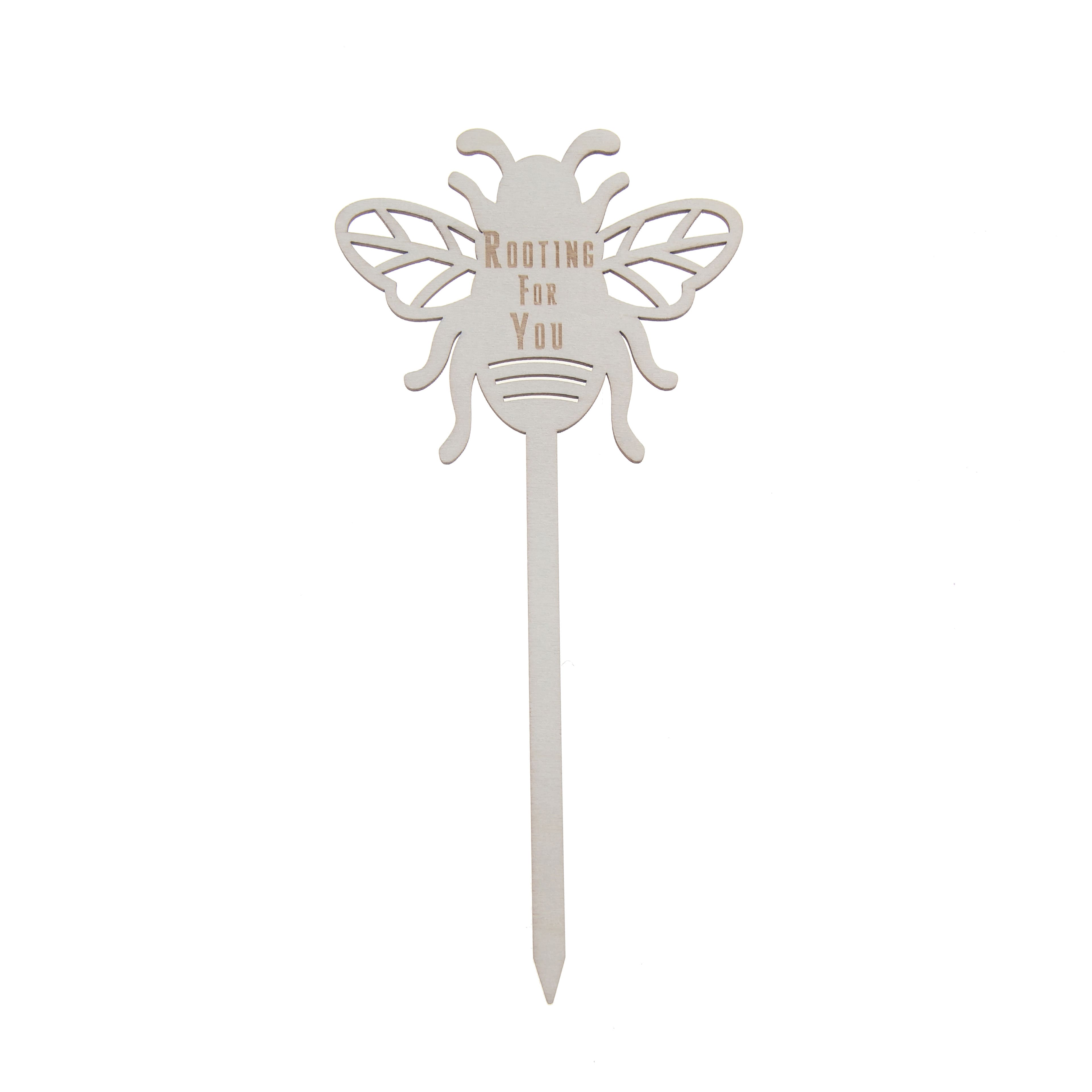 7.5&#x22; Unfinished Bee Plywood Plant Pick by Make Market&#xAE;