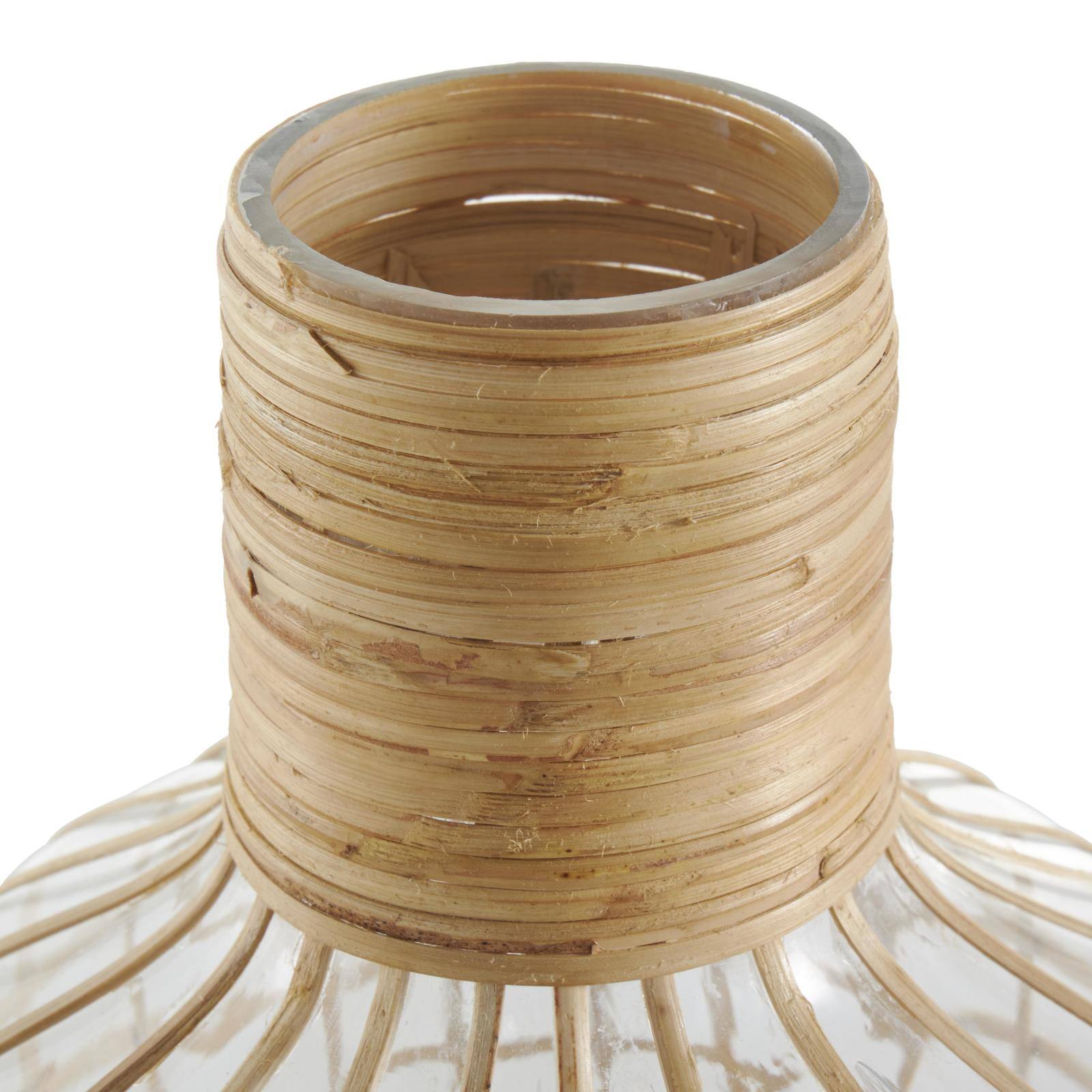 Clear Rattan Grid Wrapped Glass Vase Set