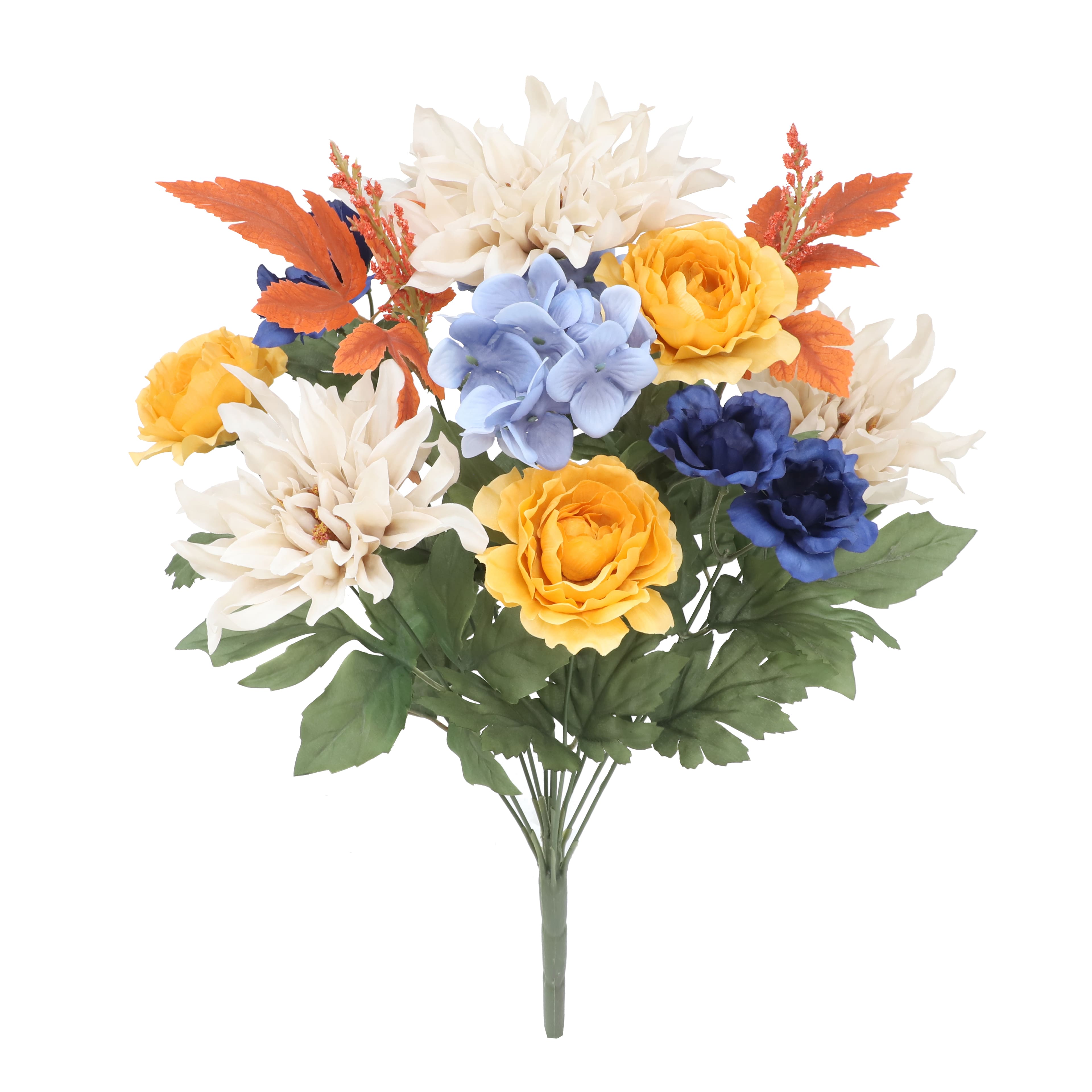 20" Yellow & Blue Dahlia & Hydrangea Bush by Ashland®
