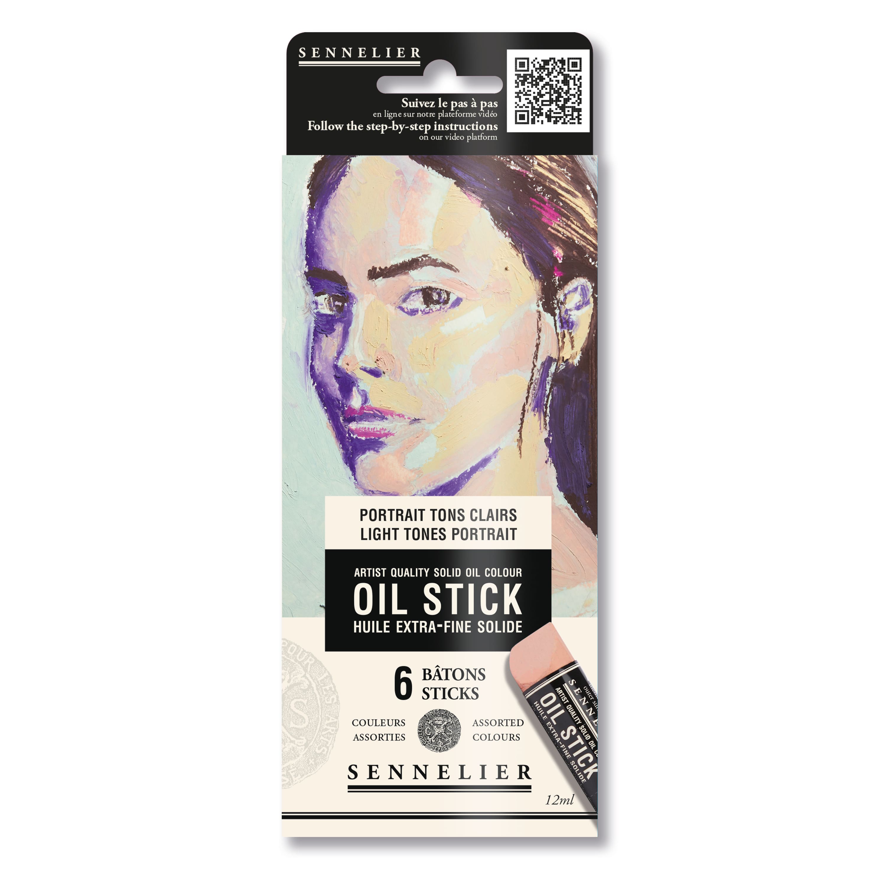 Sennelier Light Tones Portrait 6 Color Oil Stick Mini Cardboard Set 