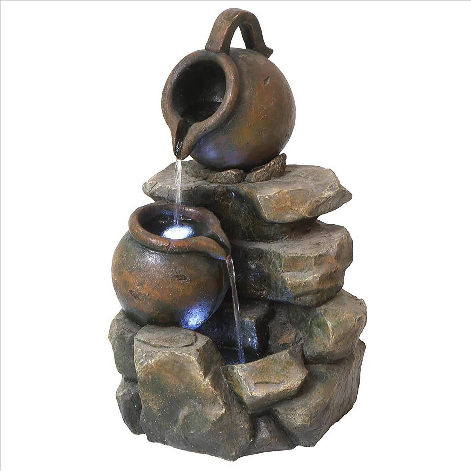 Design Toscano LaTaverna Cascading Urns Illuminated Garden Fountain