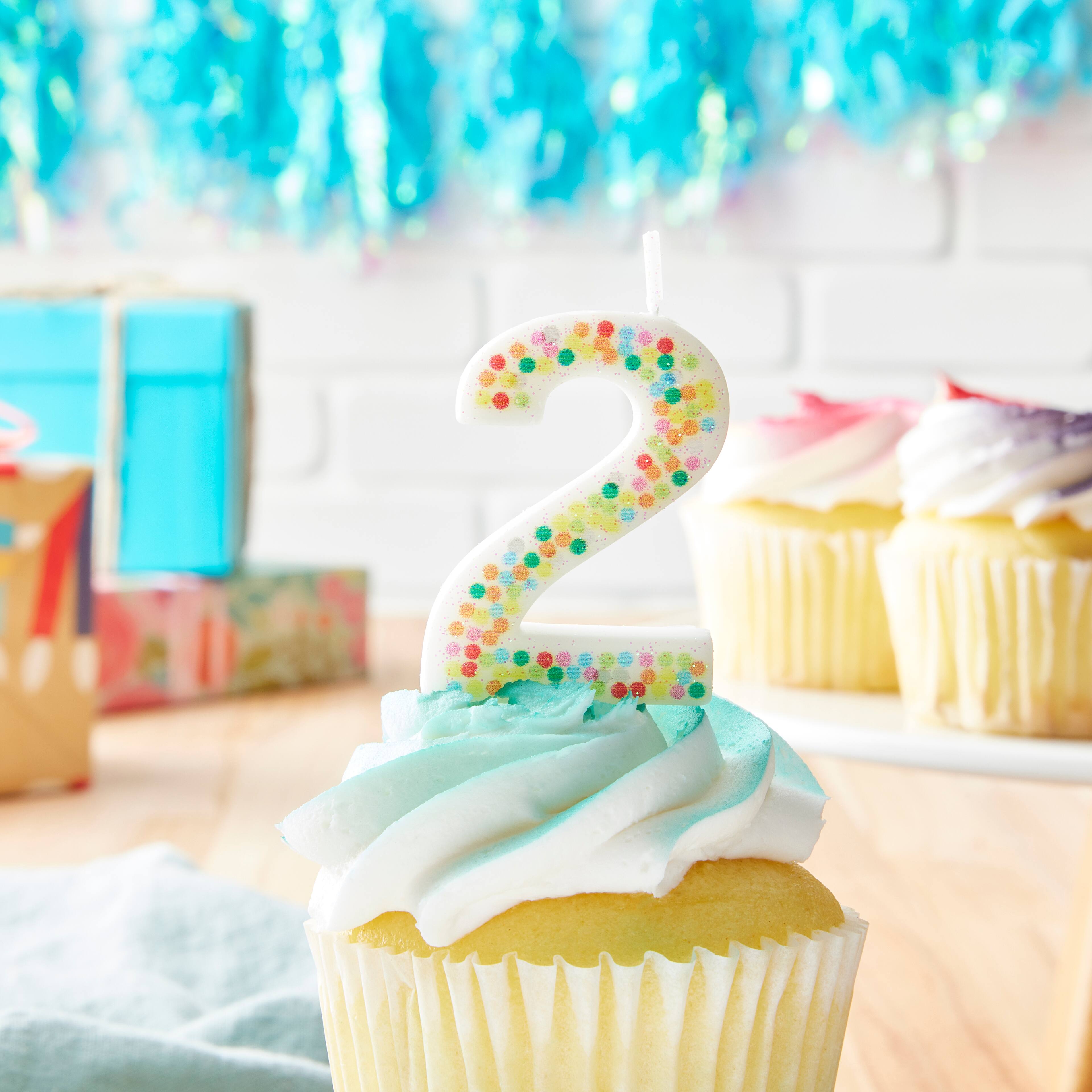 12 Pack: Confetti Number Birthday Candle by Celebrate It™