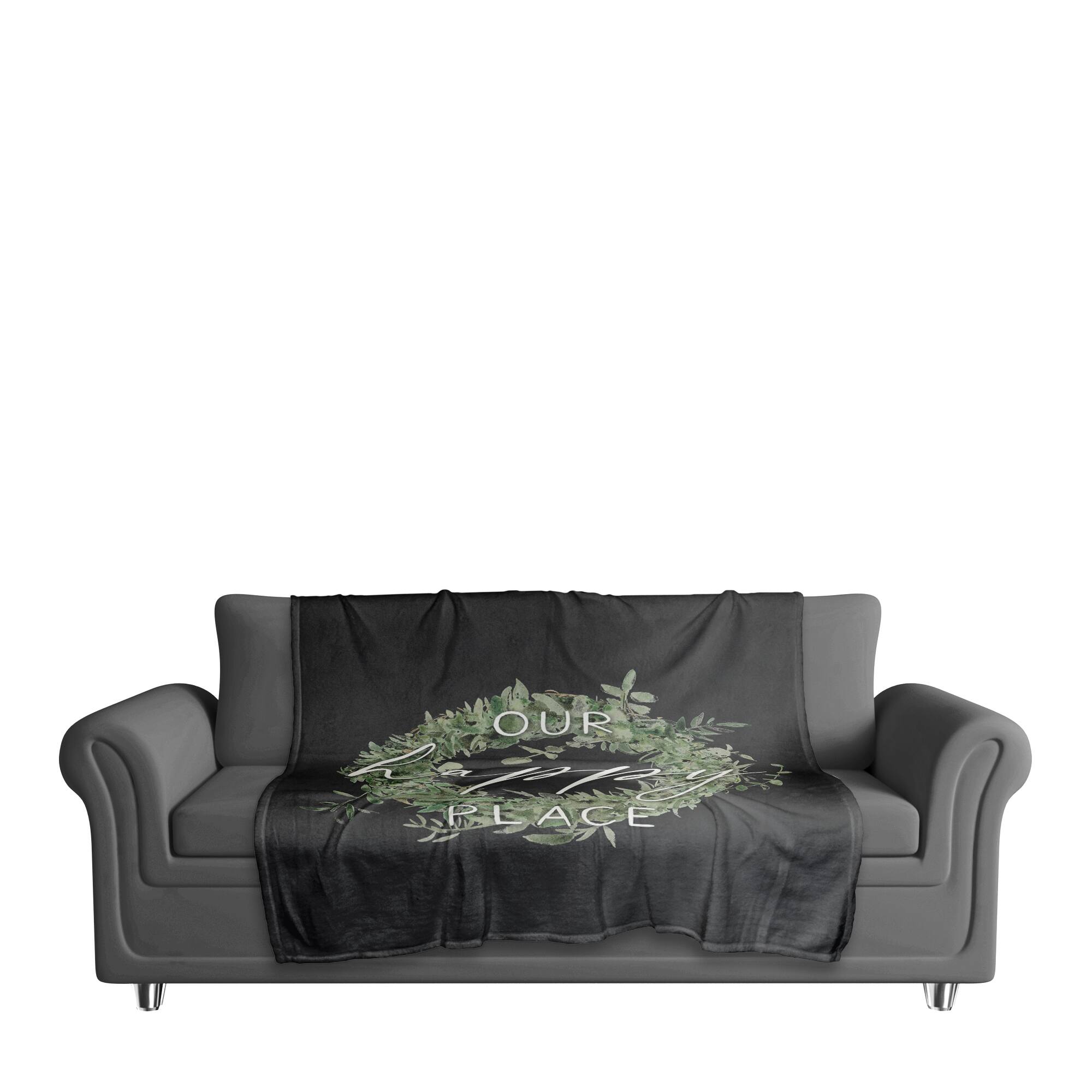 Our Happy Place Coral Fleece Blanket