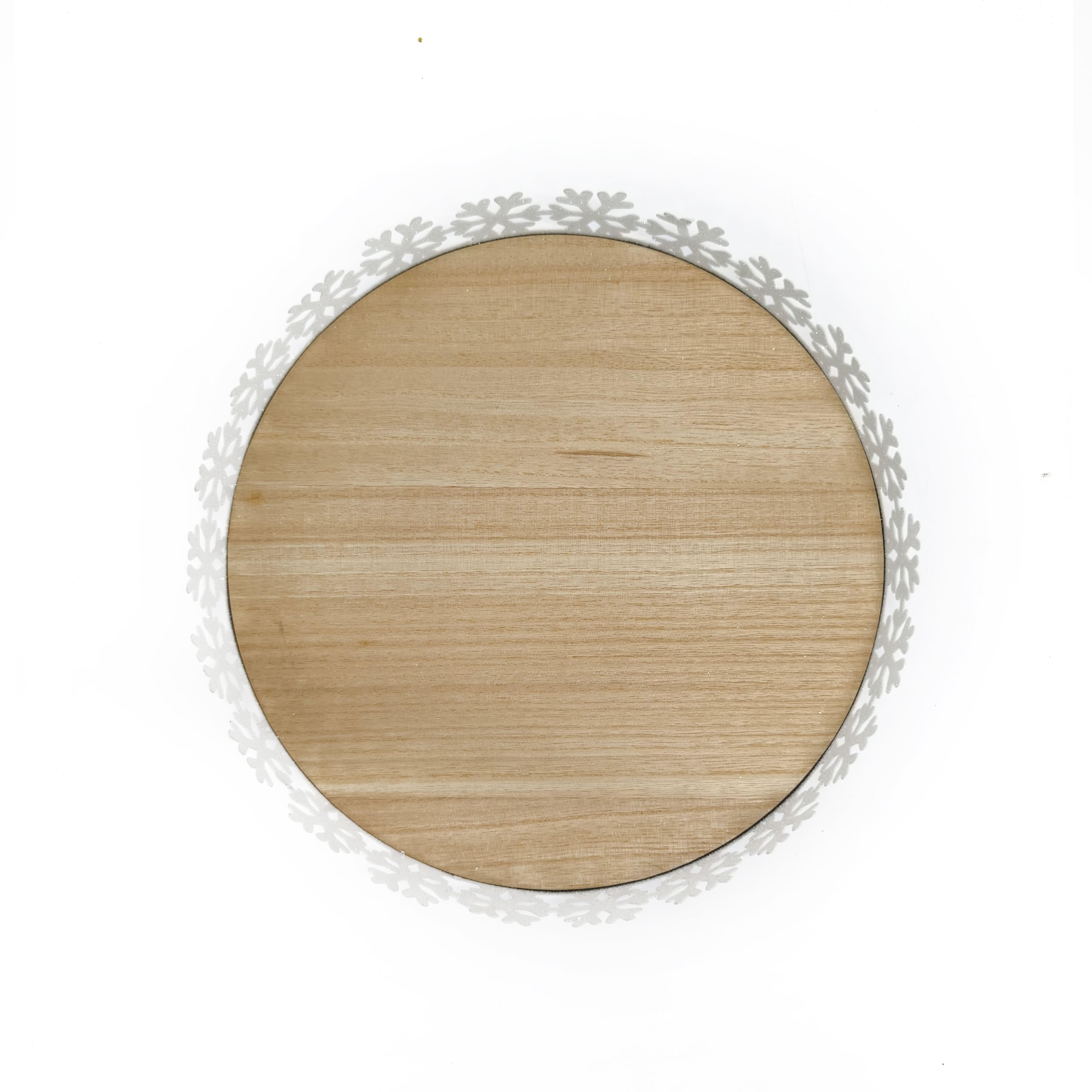 12&#x22; White Glitter Decorative Snowflake Tray by Ashland&#xAE;
