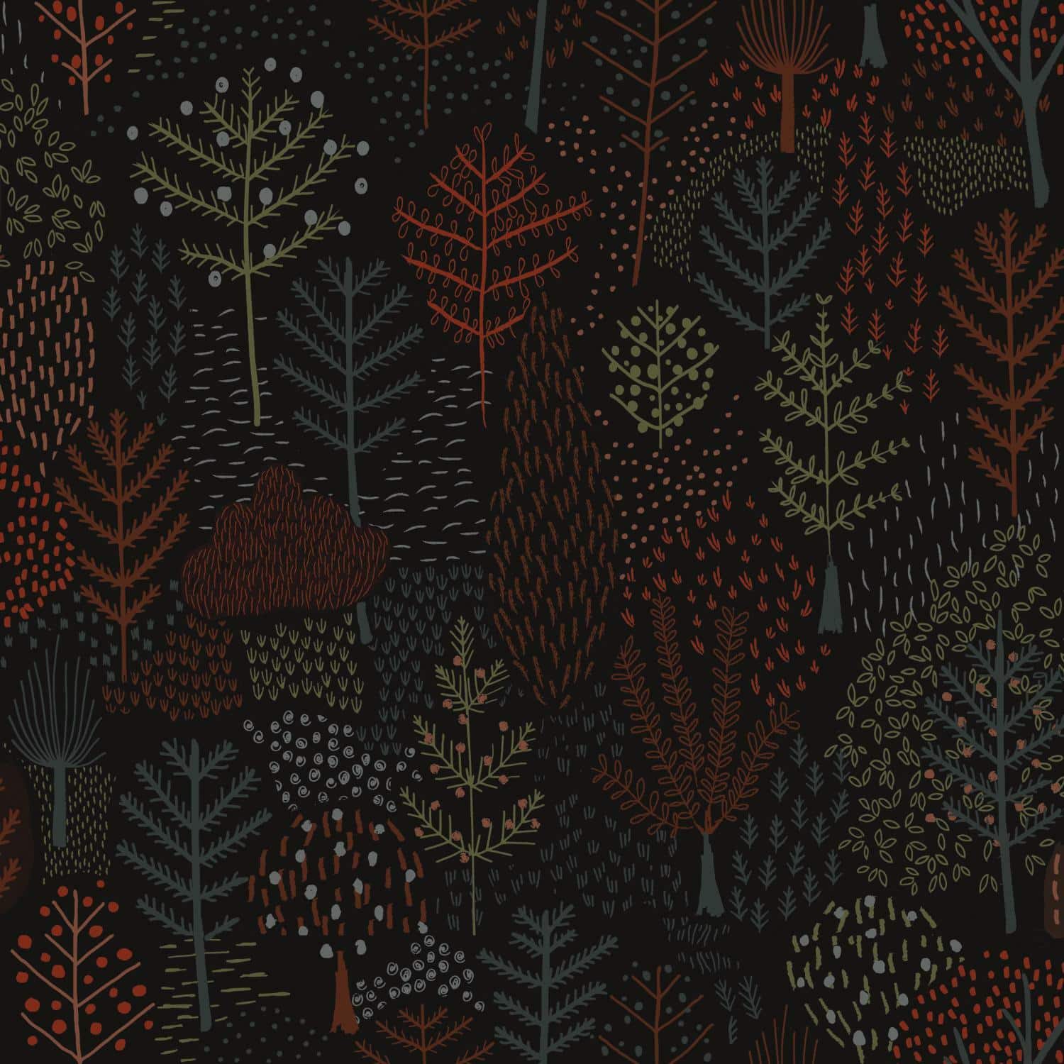 RoomMates Folklore Trees Peel & Stick Wallpaper