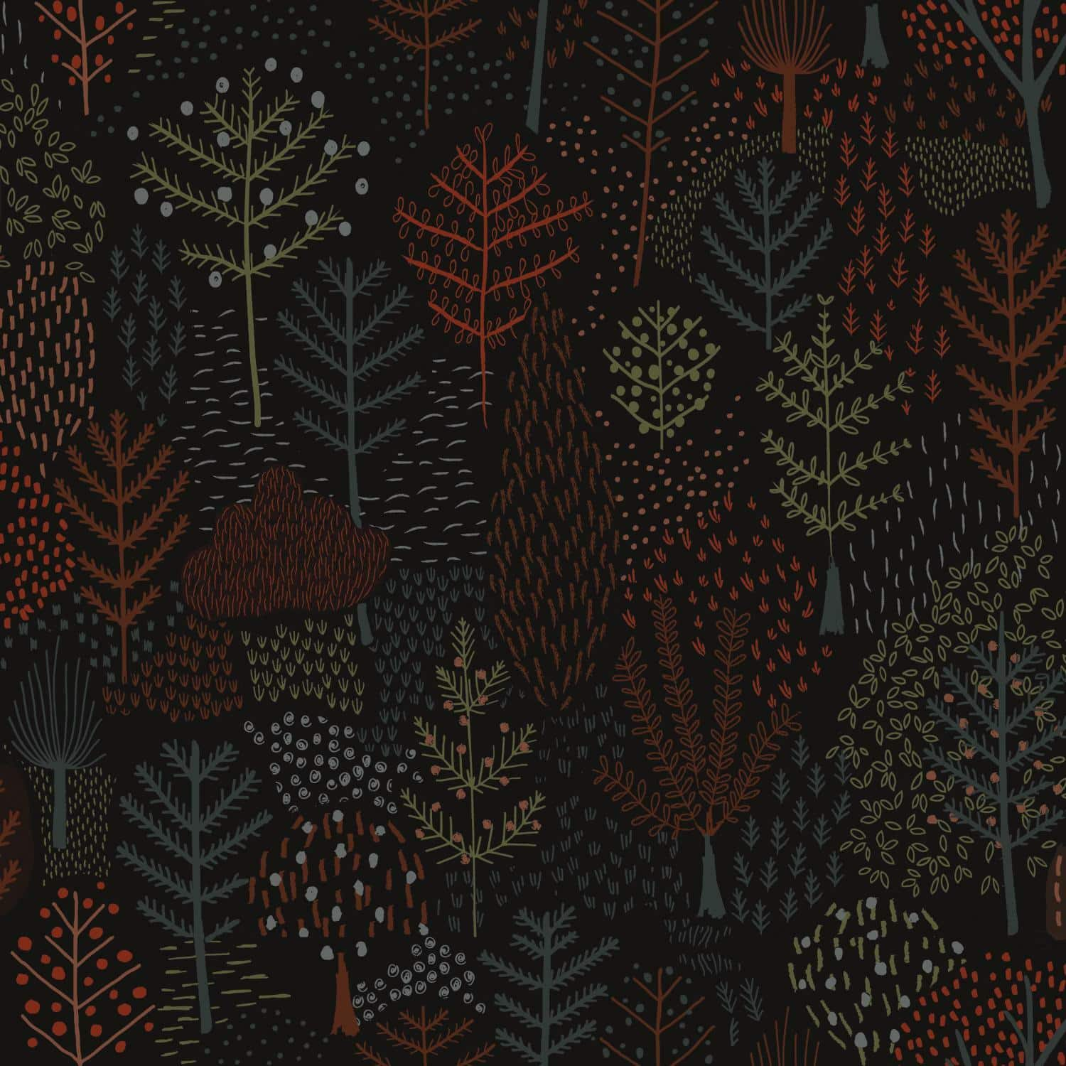 RoomMates Folklore Trees Peel & Stick Wallpaper