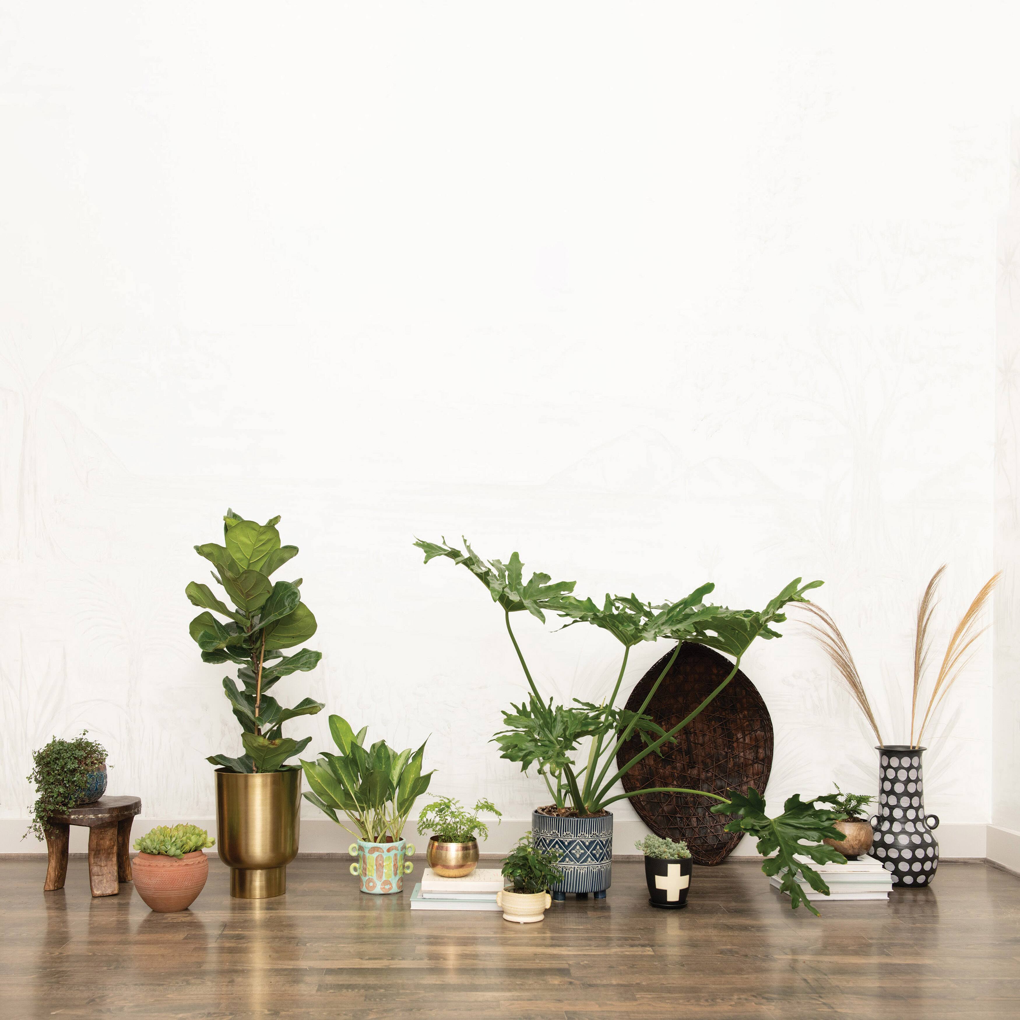 Hello Honey® 11" Blue & White Debossed Stoneware Footed Planter