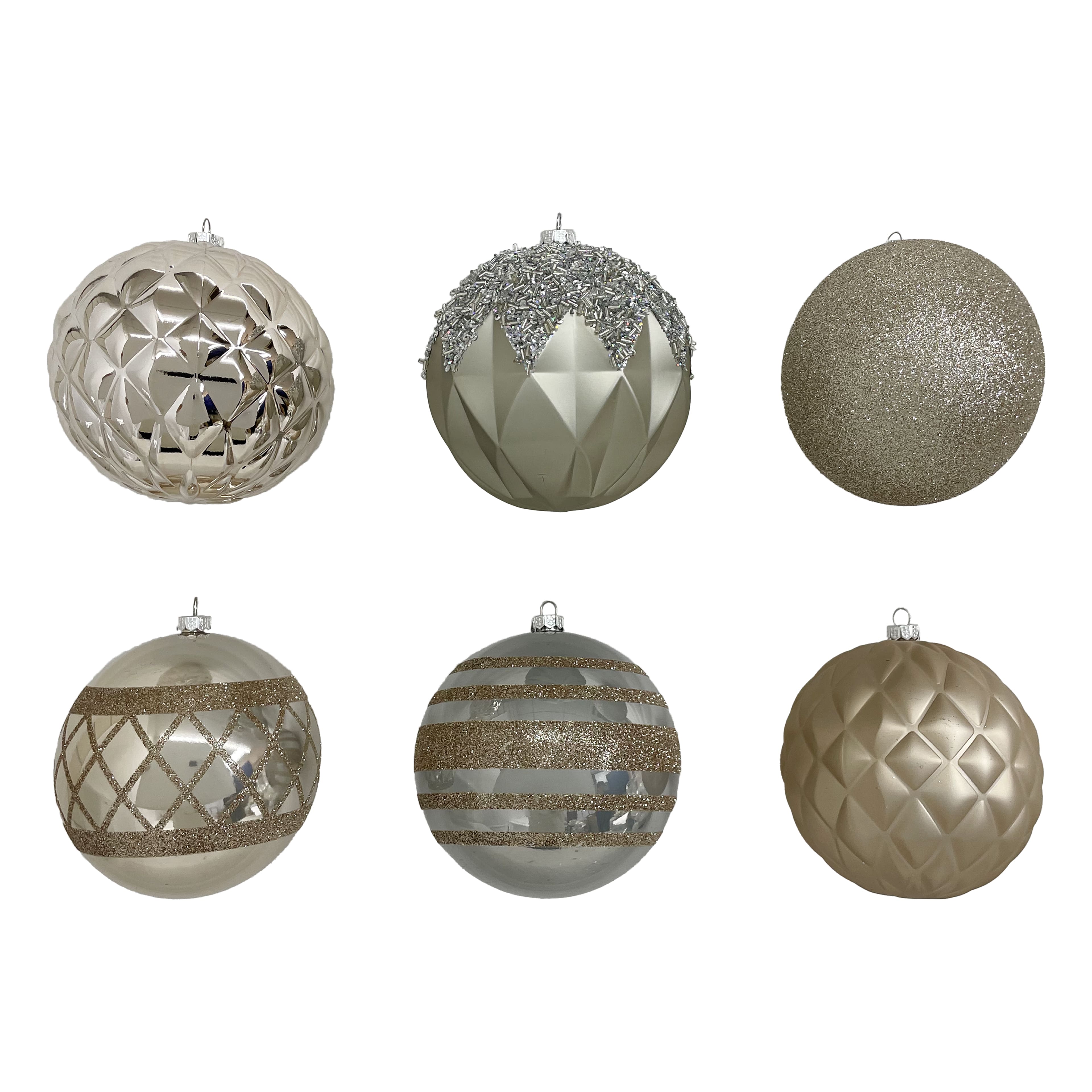 6 Pack 4.75&#x22; Champagne Shatterproof Ball Ornaments by Ashland&#xAE;