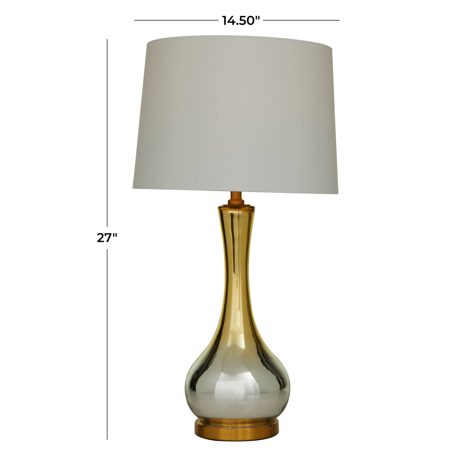 Gold Glass Glam Accent Lamp, 15" x 15" x 27"