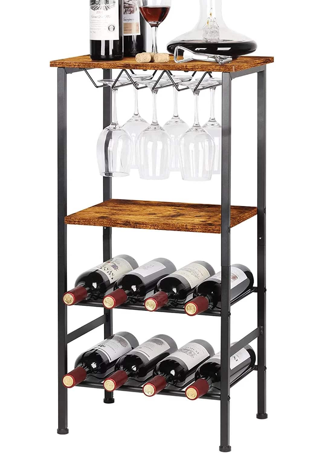 Rustic free best sale standing wine rack