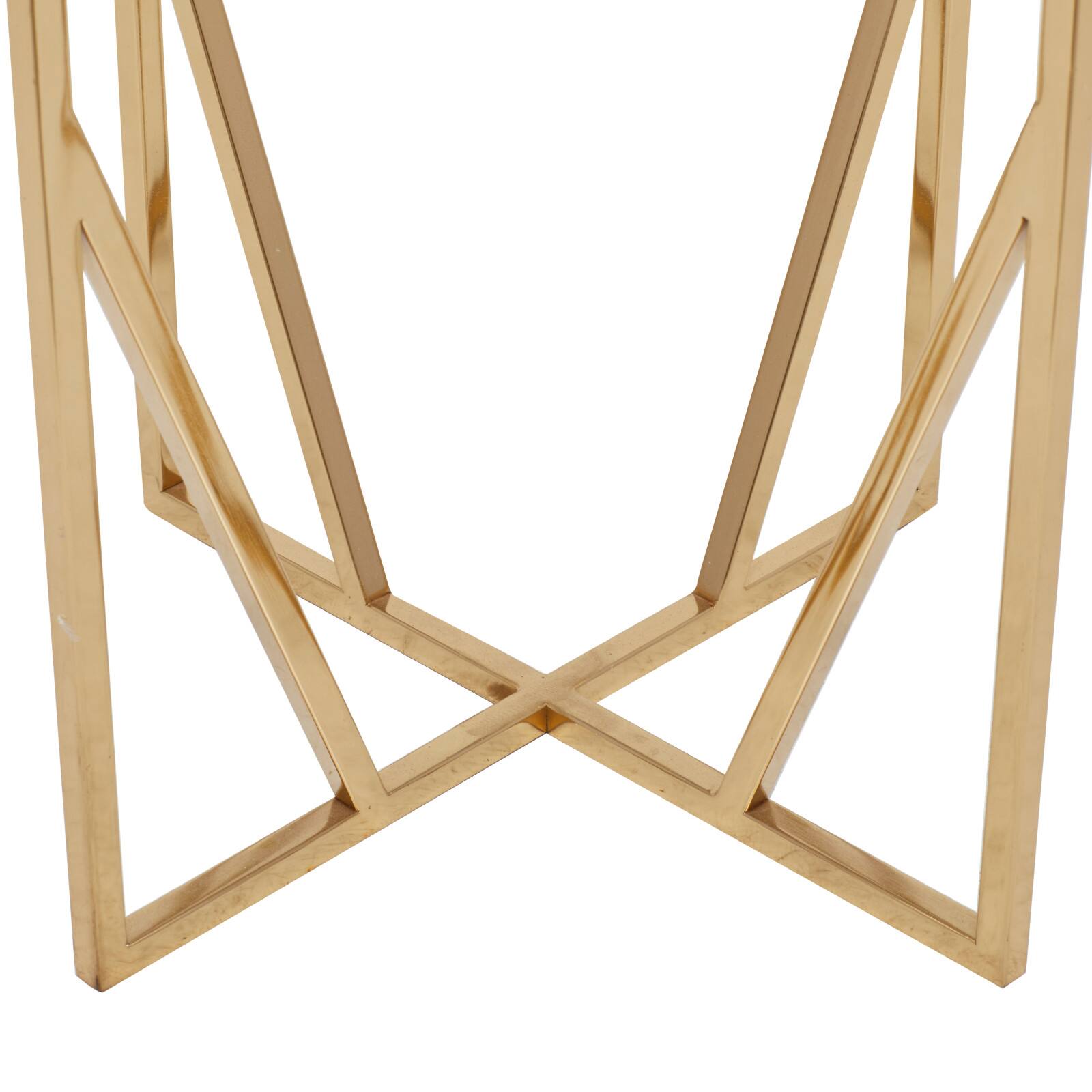 21" Gold Iron Contemporary Accent Table