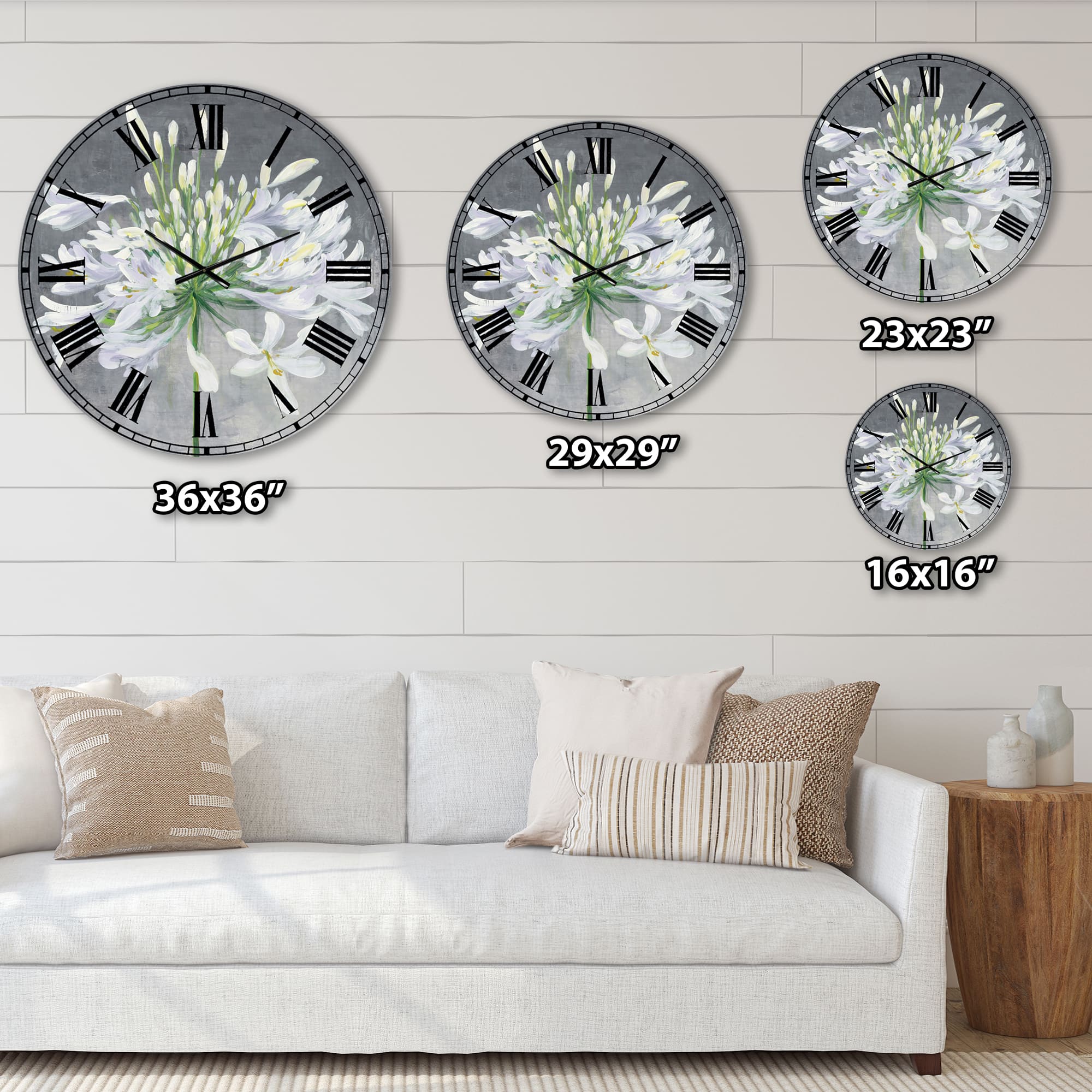 Designart &#x27;Flower Cleome Splash I Traditional Wall Clock