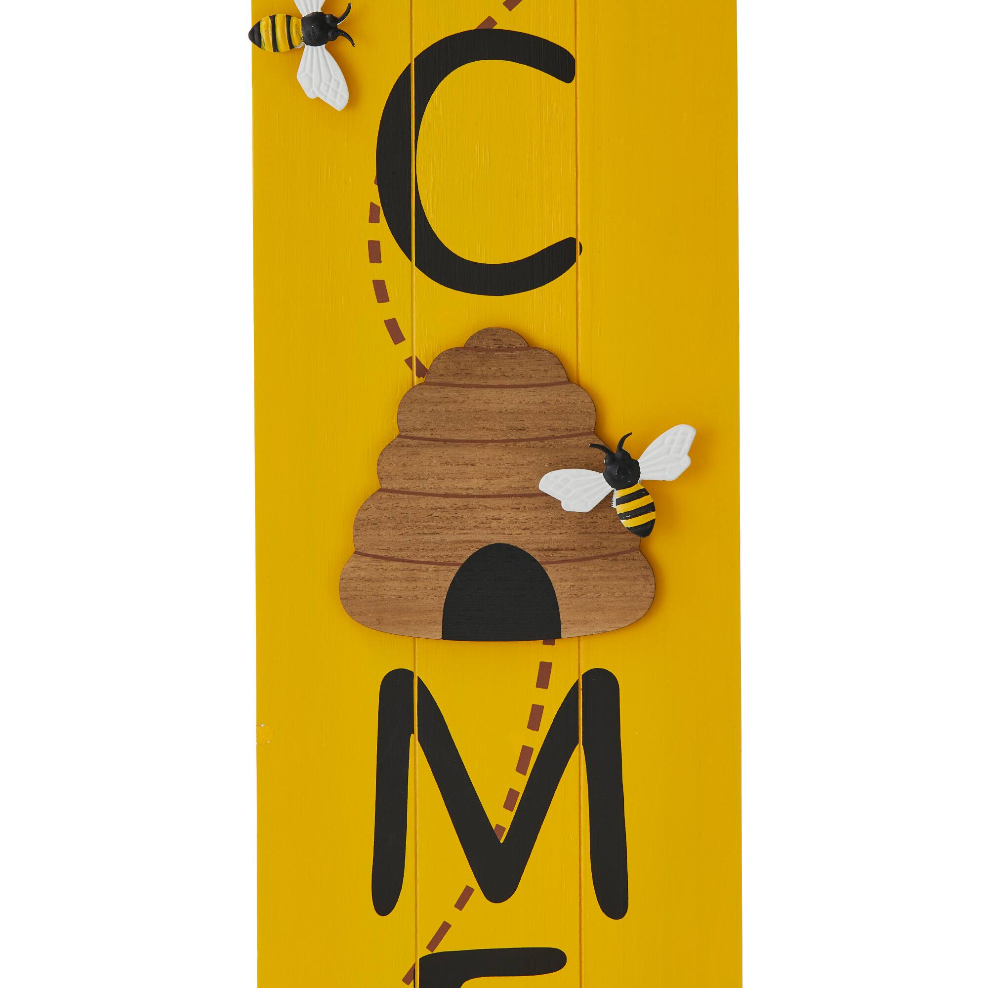 Glitzhome&#xAE; 42&#x22; Wood Bees WELCOME Porch Sign