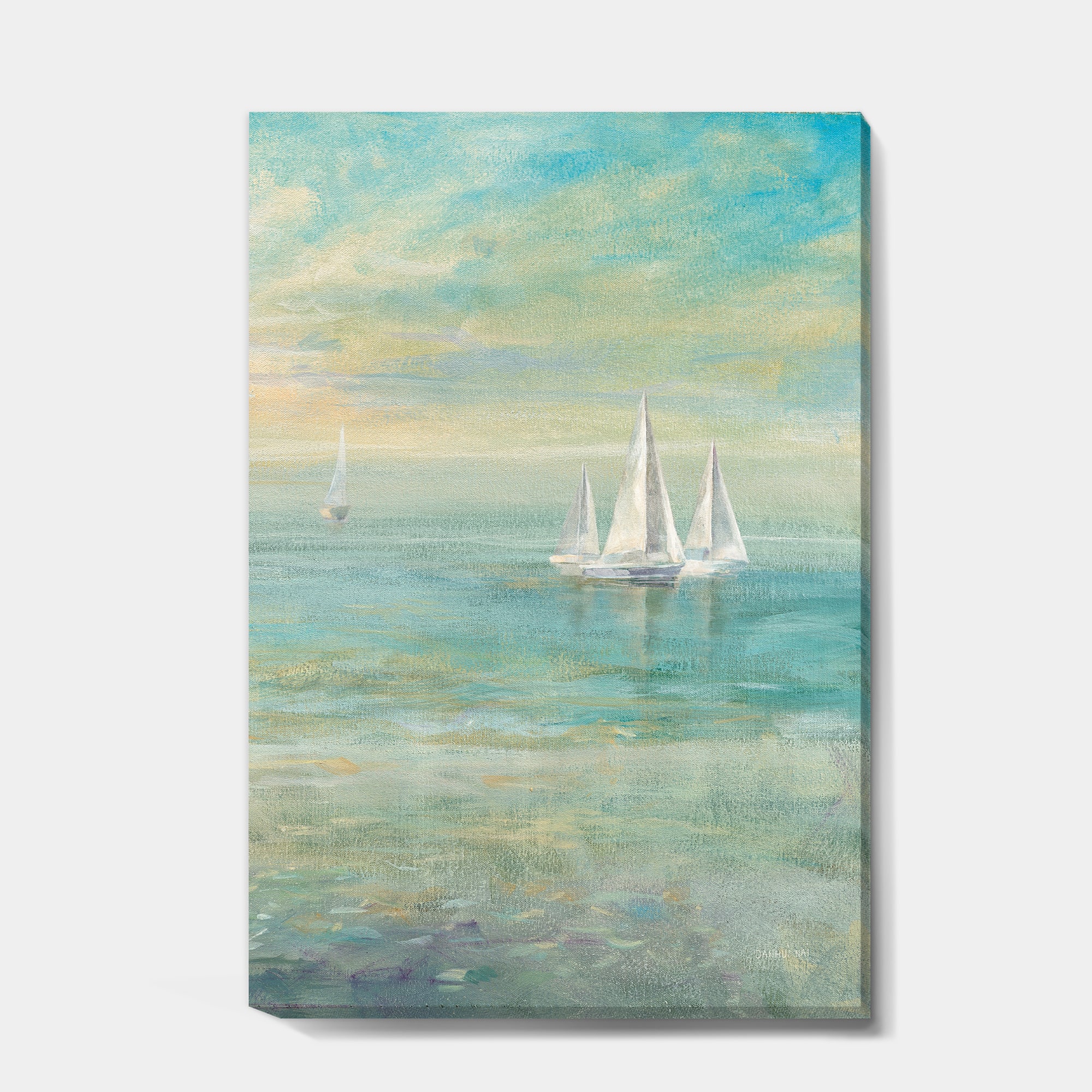 Designart - Sunrise Boat II - Nautical & Coastal Canvas Art