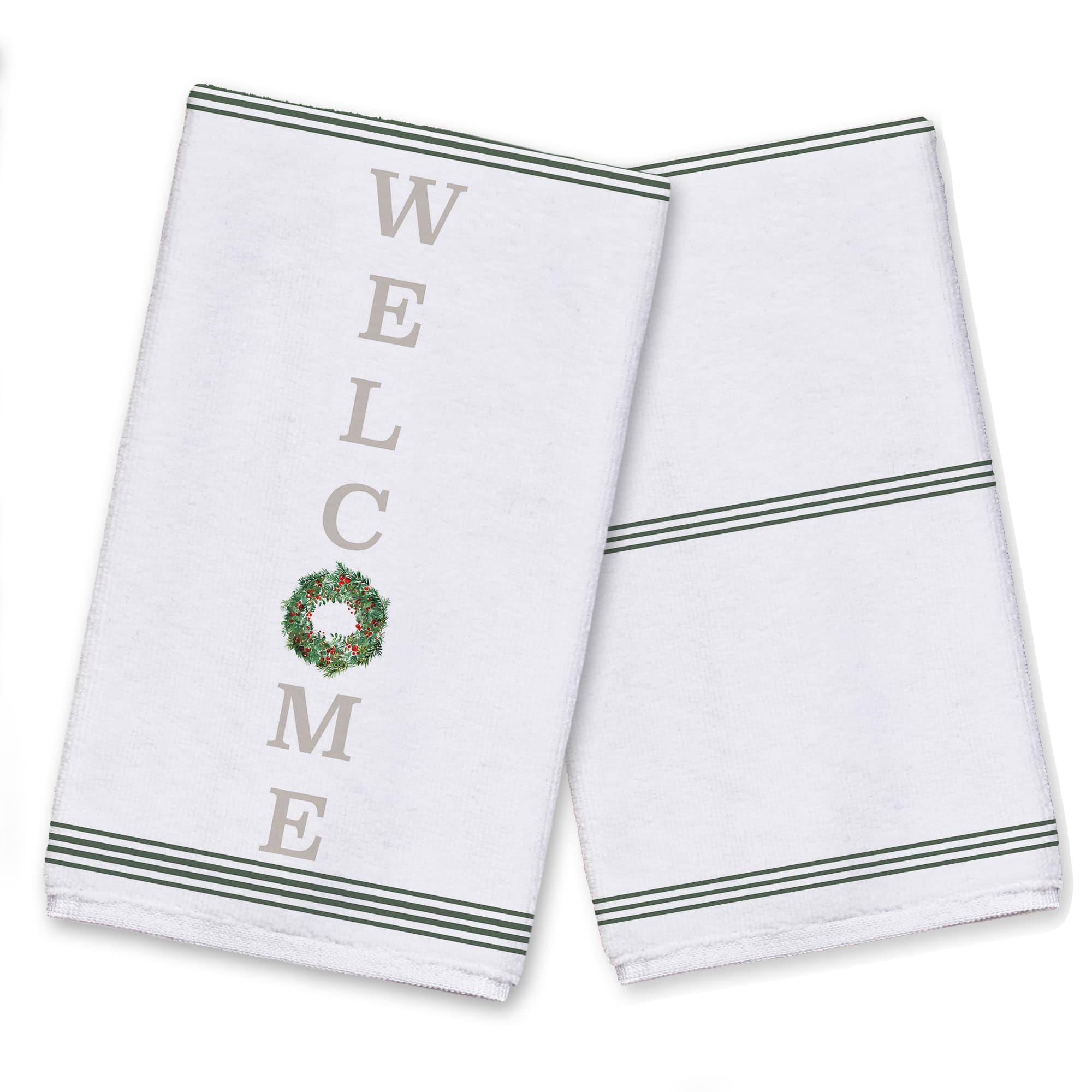 Welcome Wreath 16&#x22; x 25&#x22; Tea Towel - Set of 2