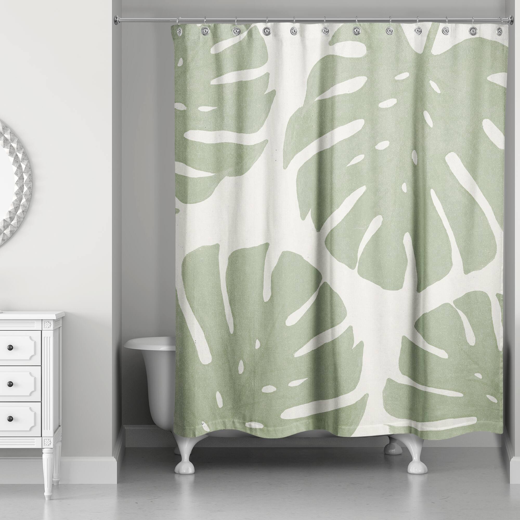 Big Green Monstera 71&#x22; x 74&#x22; Shower Curtain