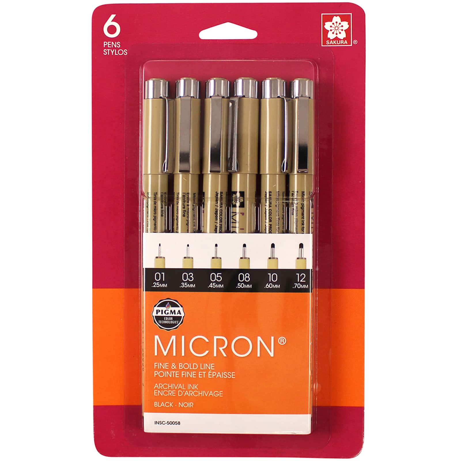 Pigma&#xAE; Micron&#xAE; Fine Line 6 Pen Set