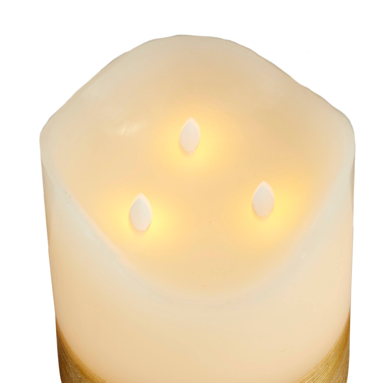 Cream &#x26; Gold Traditional Flameless Candle