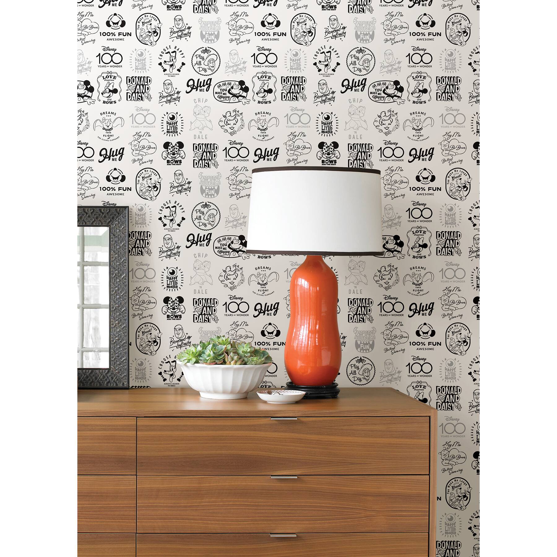 RoomMates Disney 100th Anniversary Icons Black Peel & Stick Wallpaper