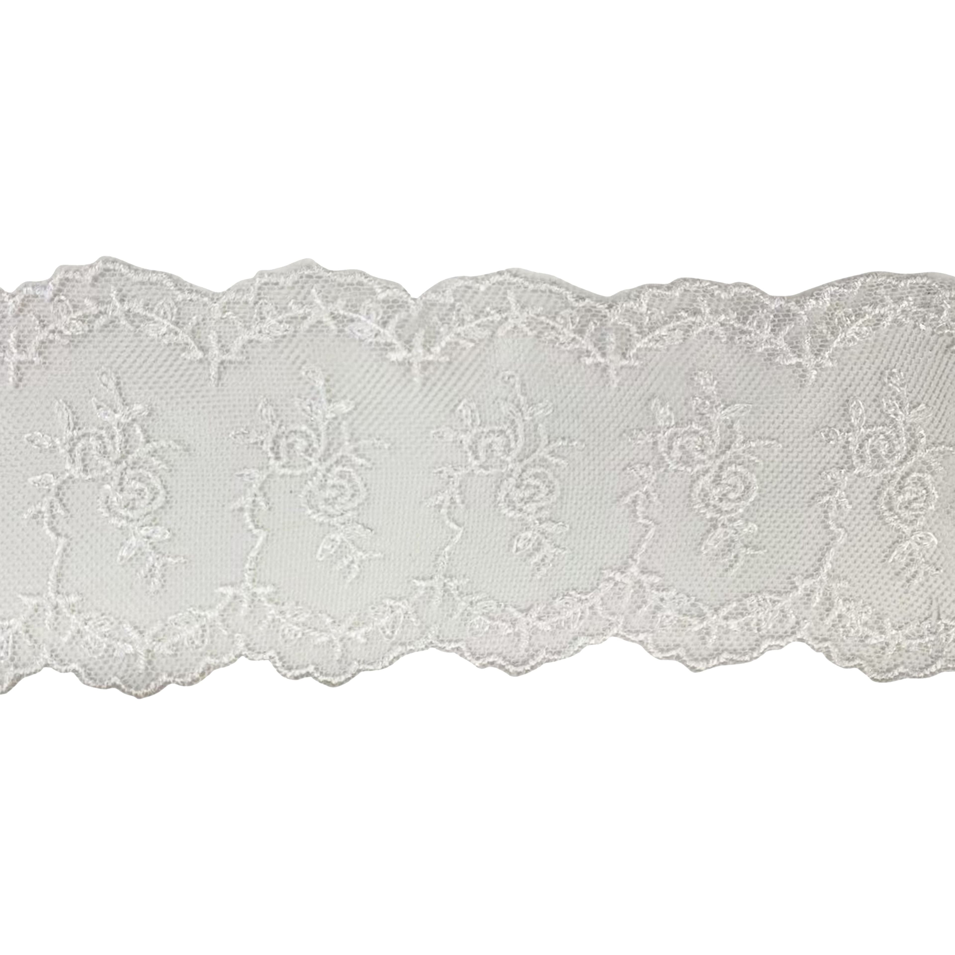 2.5&#x22; White Embroidered Floral Lace Trim by Celebrate It&#xAE;