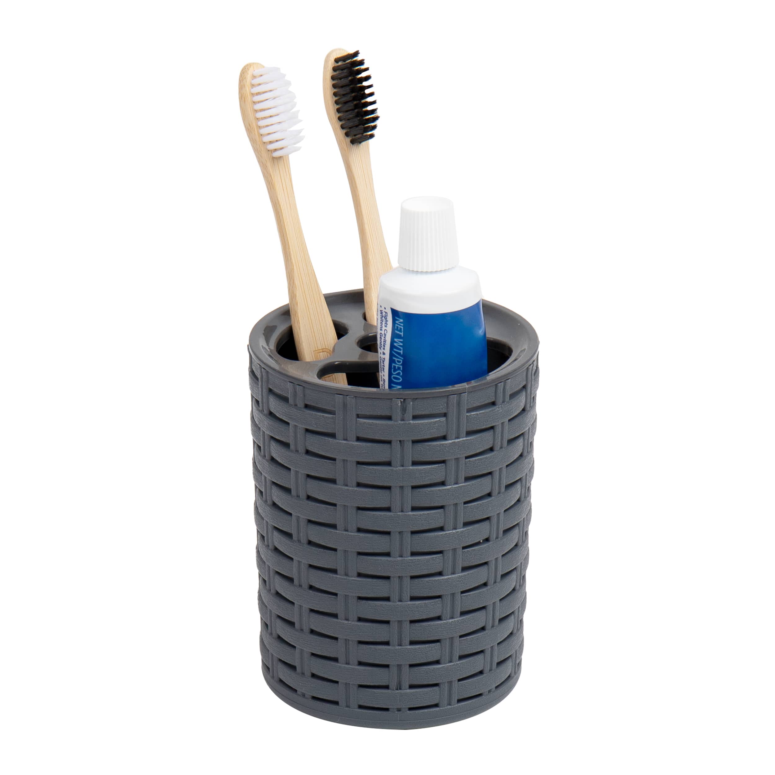 Mind Reader Wicker Style 4 Piece Bathroom Set