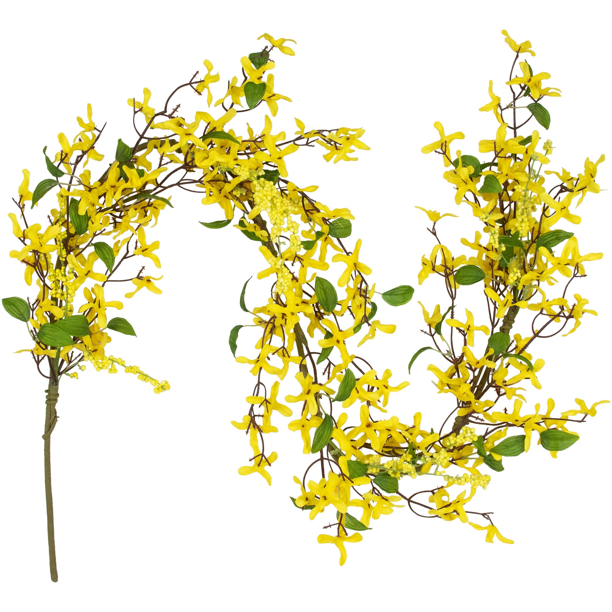 5ft. Yellow Forsythia &#x26; Berry Floral Spring Garland
