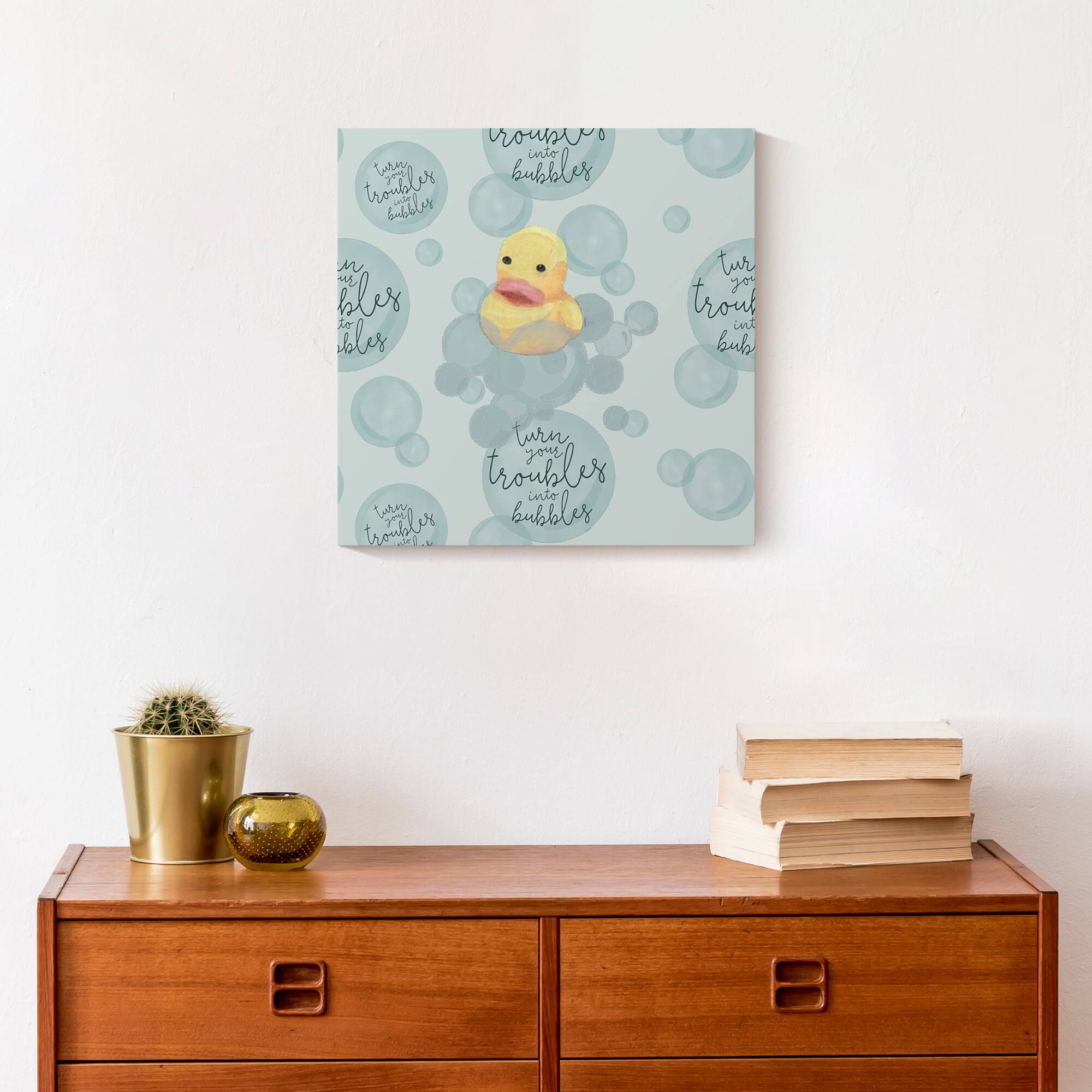 Turn Your Troubles Into Bubbles With Ducky Canvas Wall Art