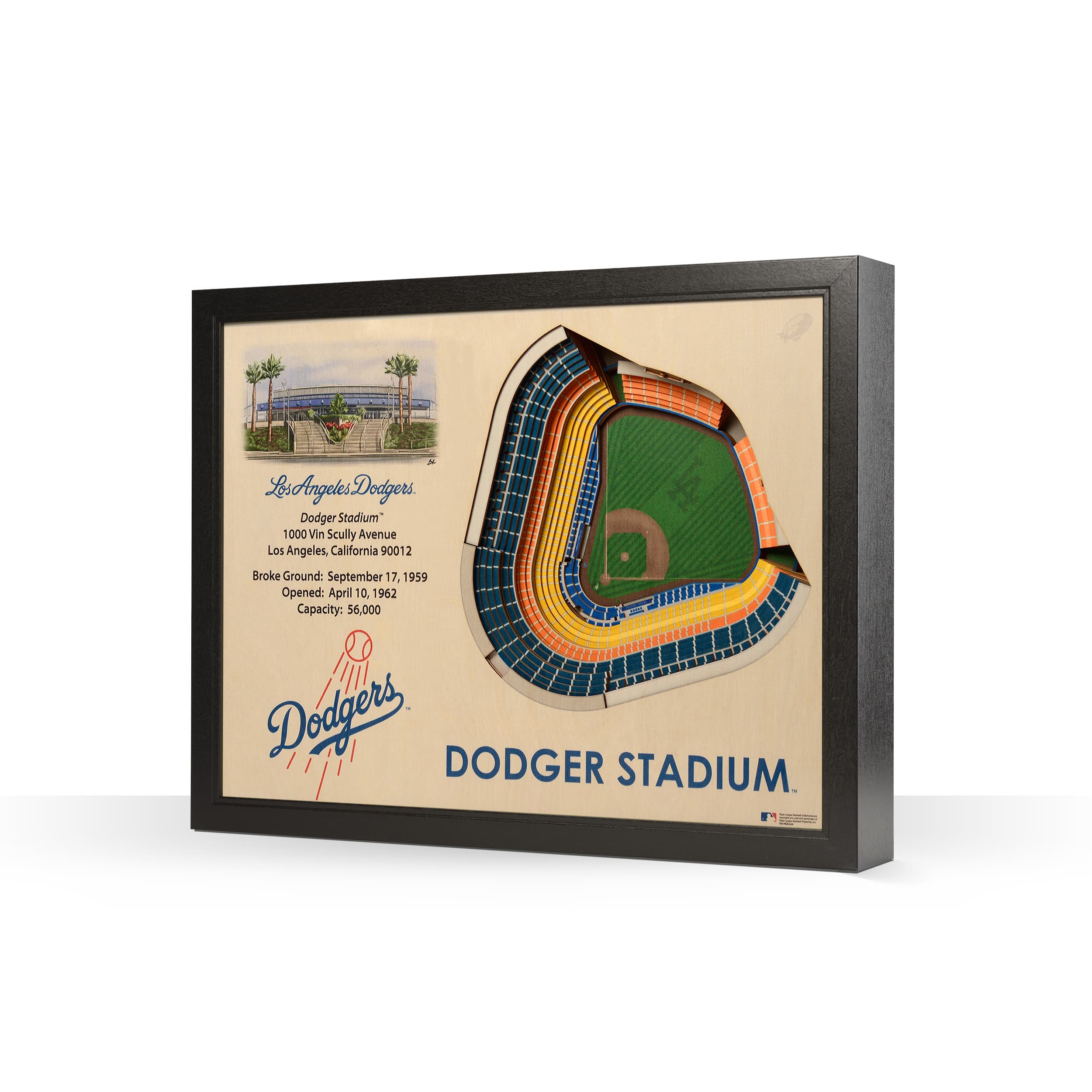 MLB 25-Layer StadiumView Wall Art, Color: Los Angeles Dodgers