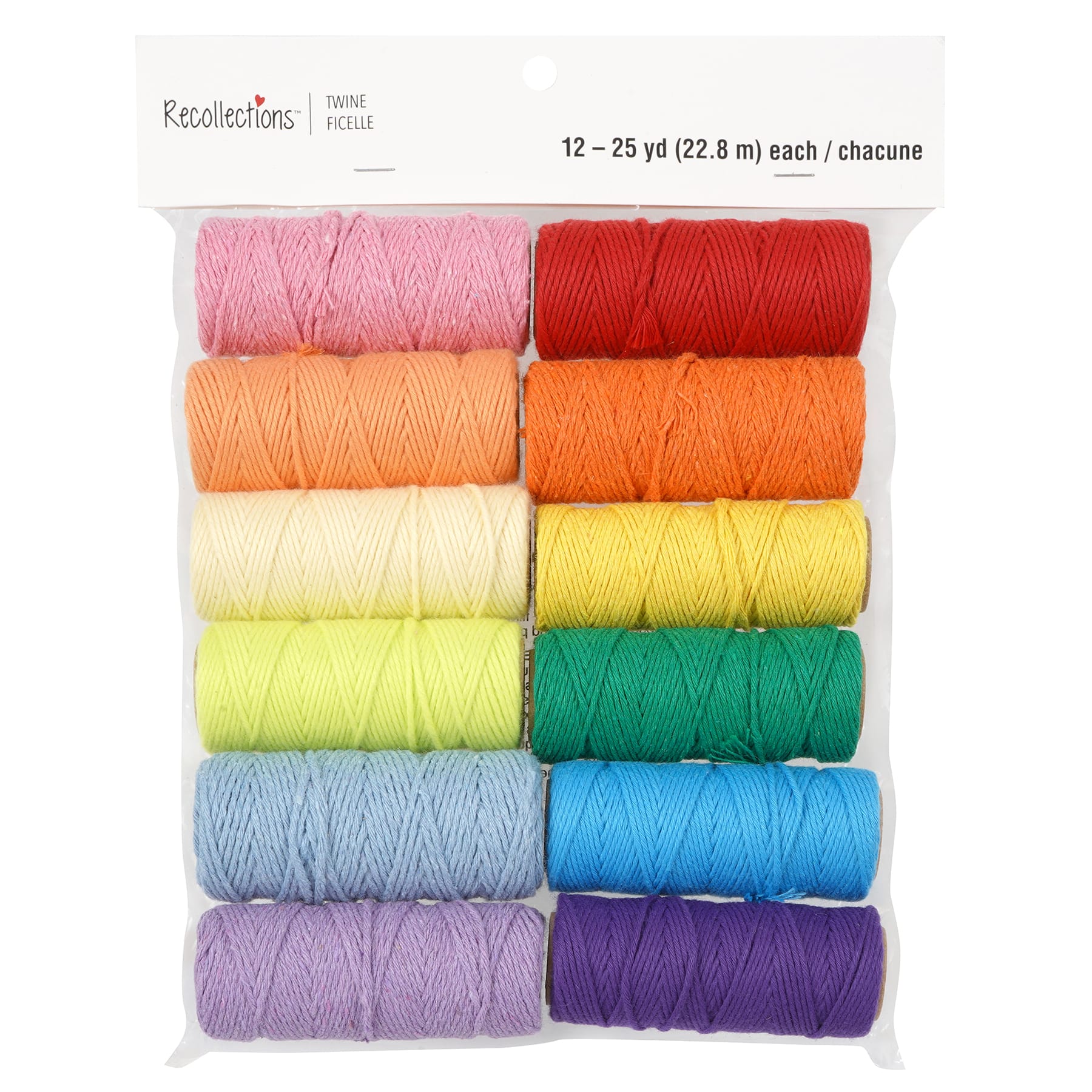 6 Packs: 12 ct. (72 total) Rainbow Mix Jute Spools by Recollections&#x2122;