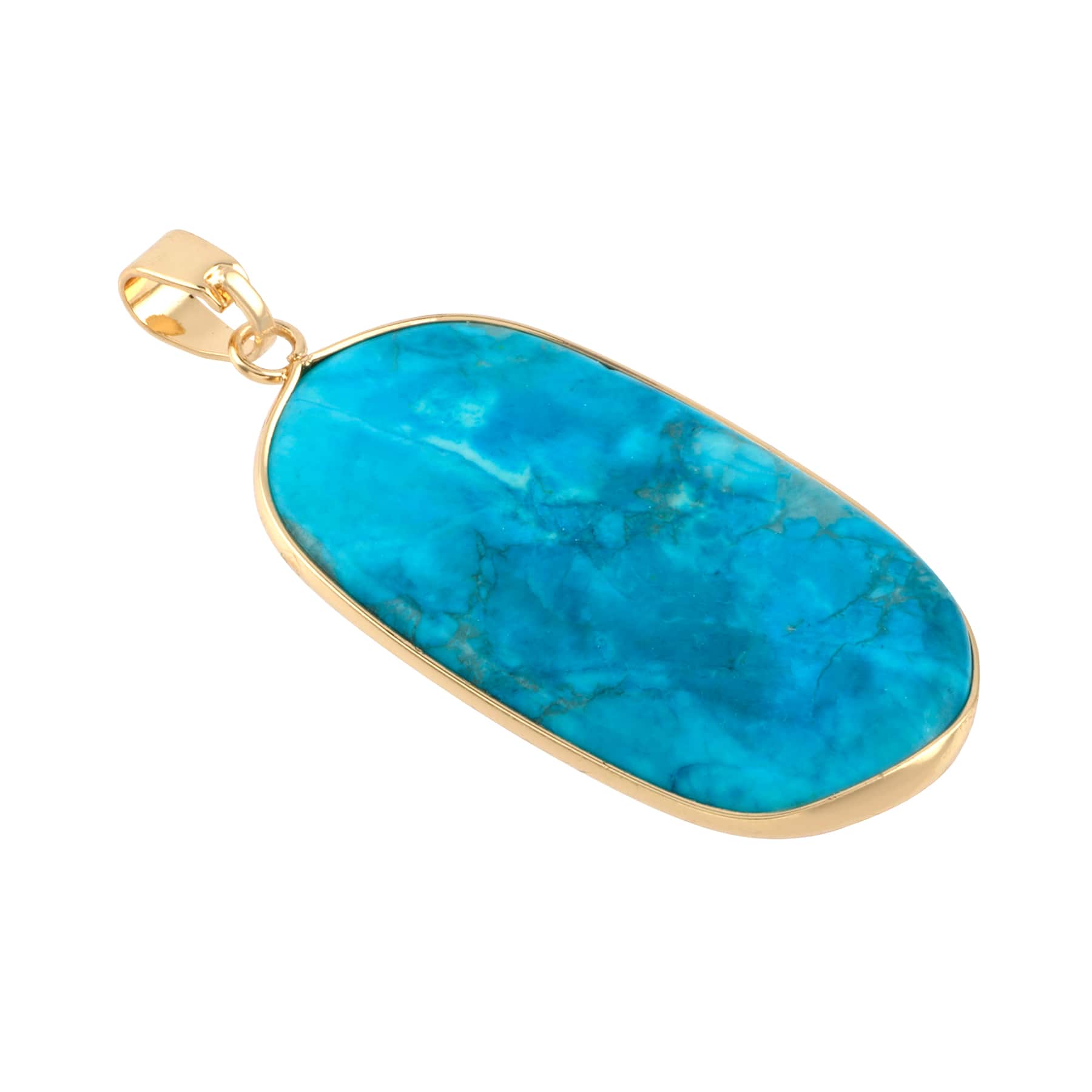 12 Pack: Turquoise Howlite Oval Pendant by Bead Landing™