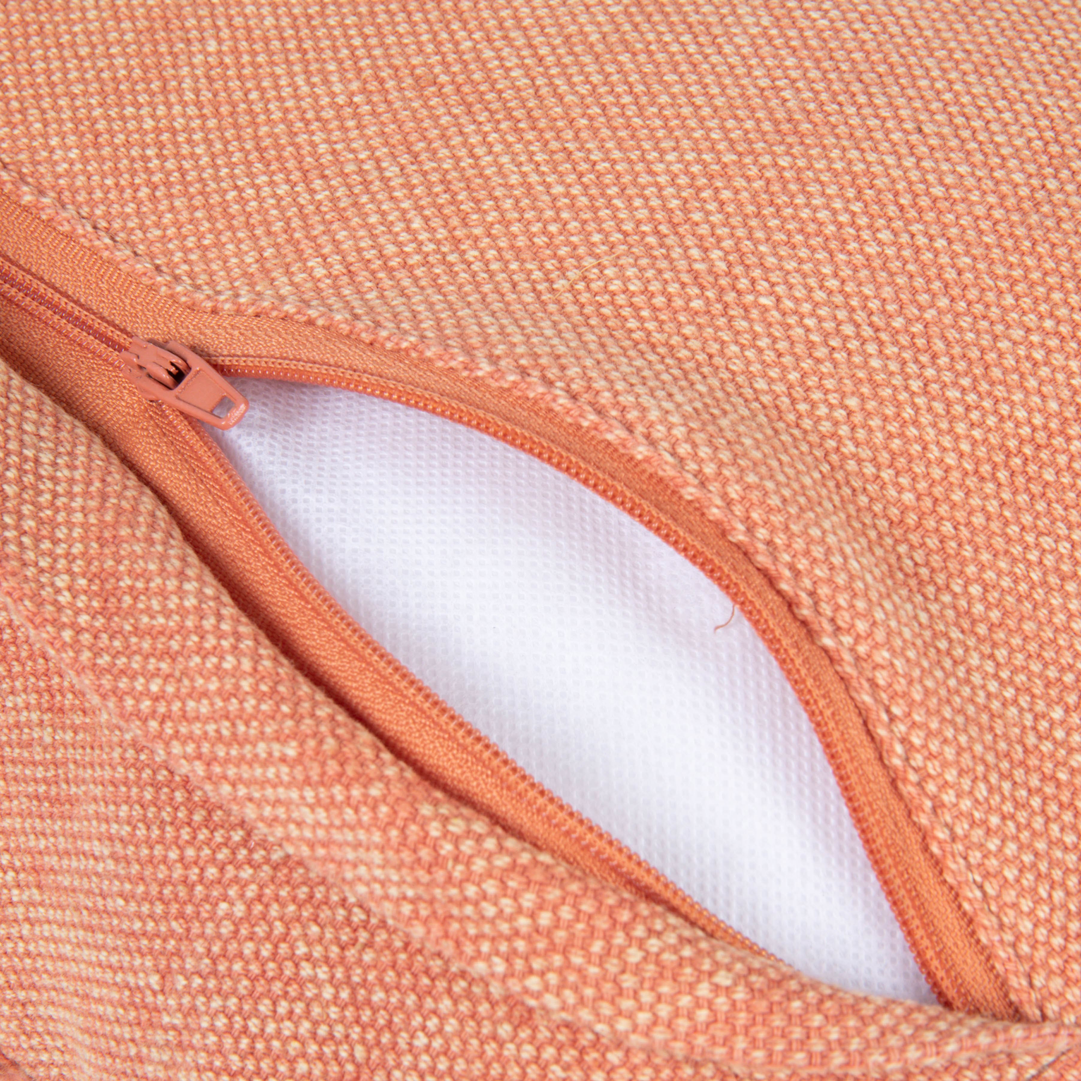 Hello Honey&#xAE; Rust &#x26; Natural Embroidery Cotton Lumbar Pillow with Tassels