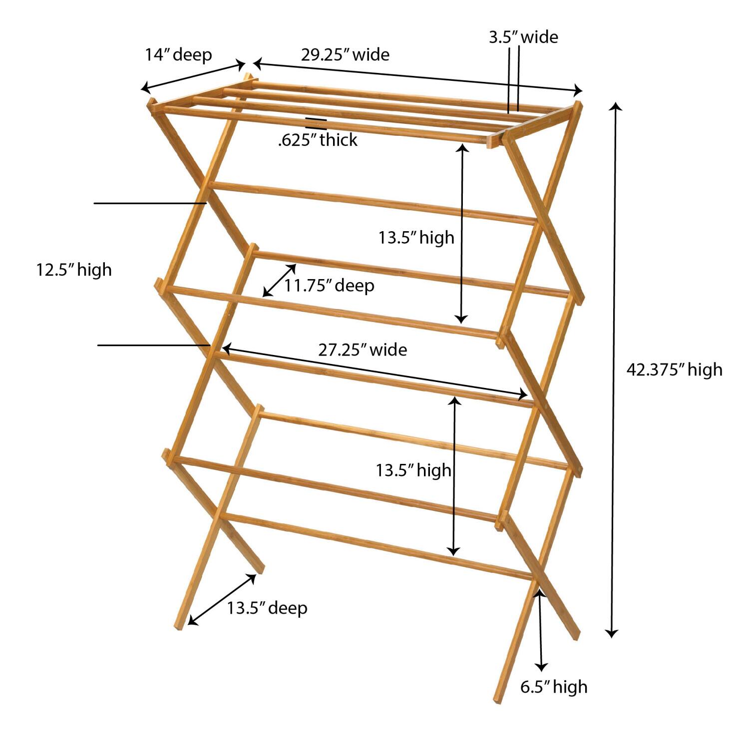 Household Essentials Drying Rack (Bamboo, 29&#x22;)