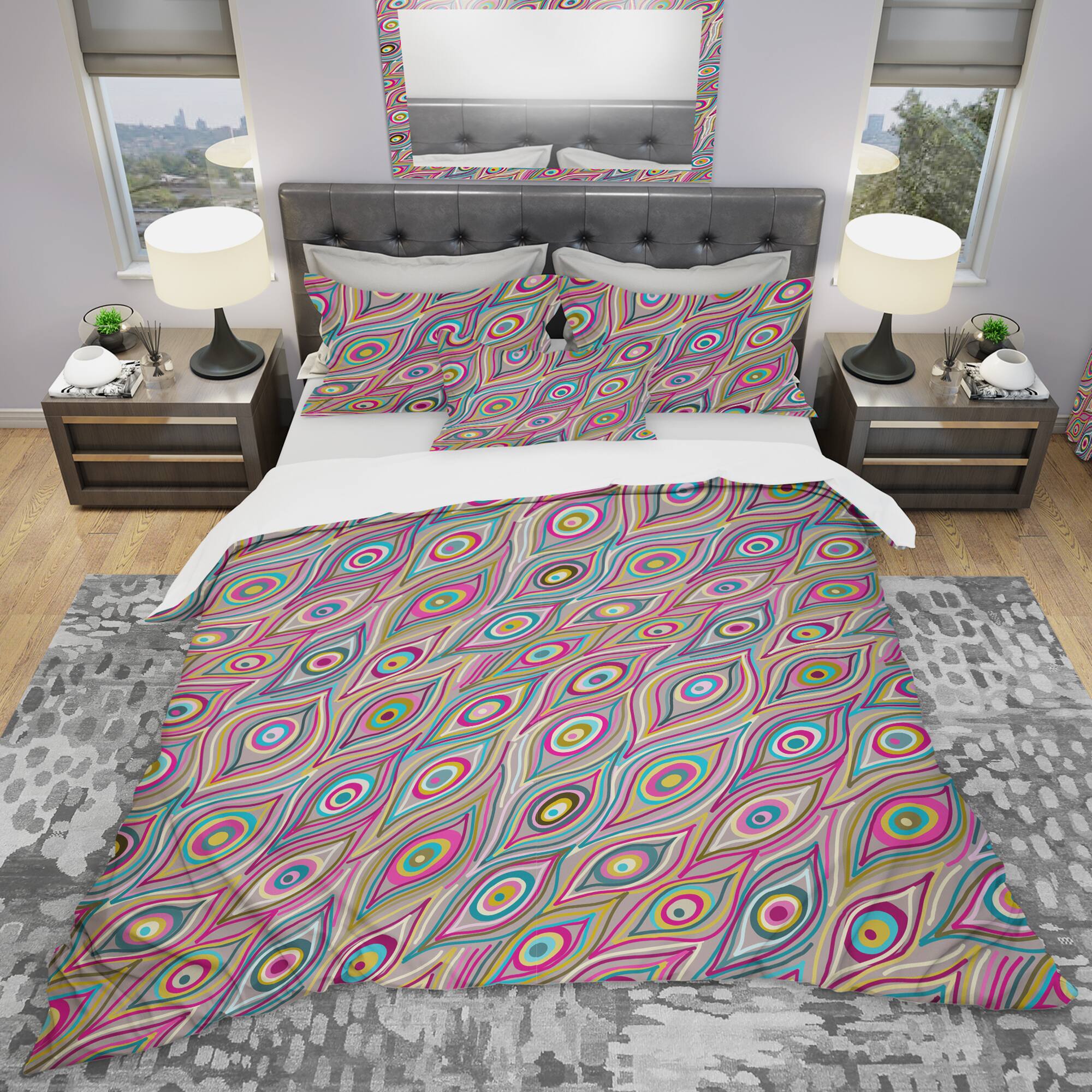 Designart &#x27;Abstract Pattern&#x27; Modern &#x26; Contemporary Bedding Set - Duvet Cover &#x26; Shams