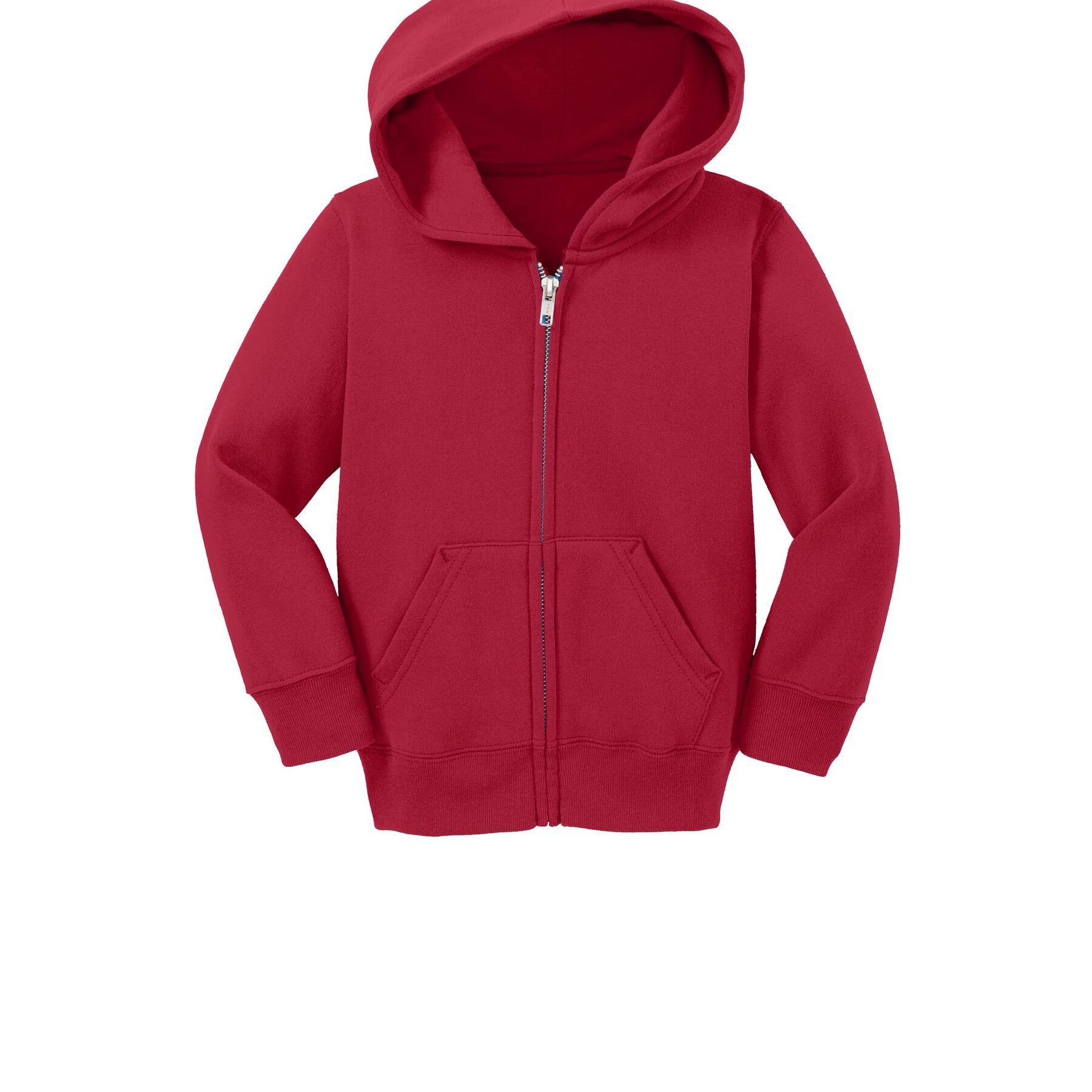 Port & Company® Core Fleece Full-Zip Hooded Toddler Sweatshirt