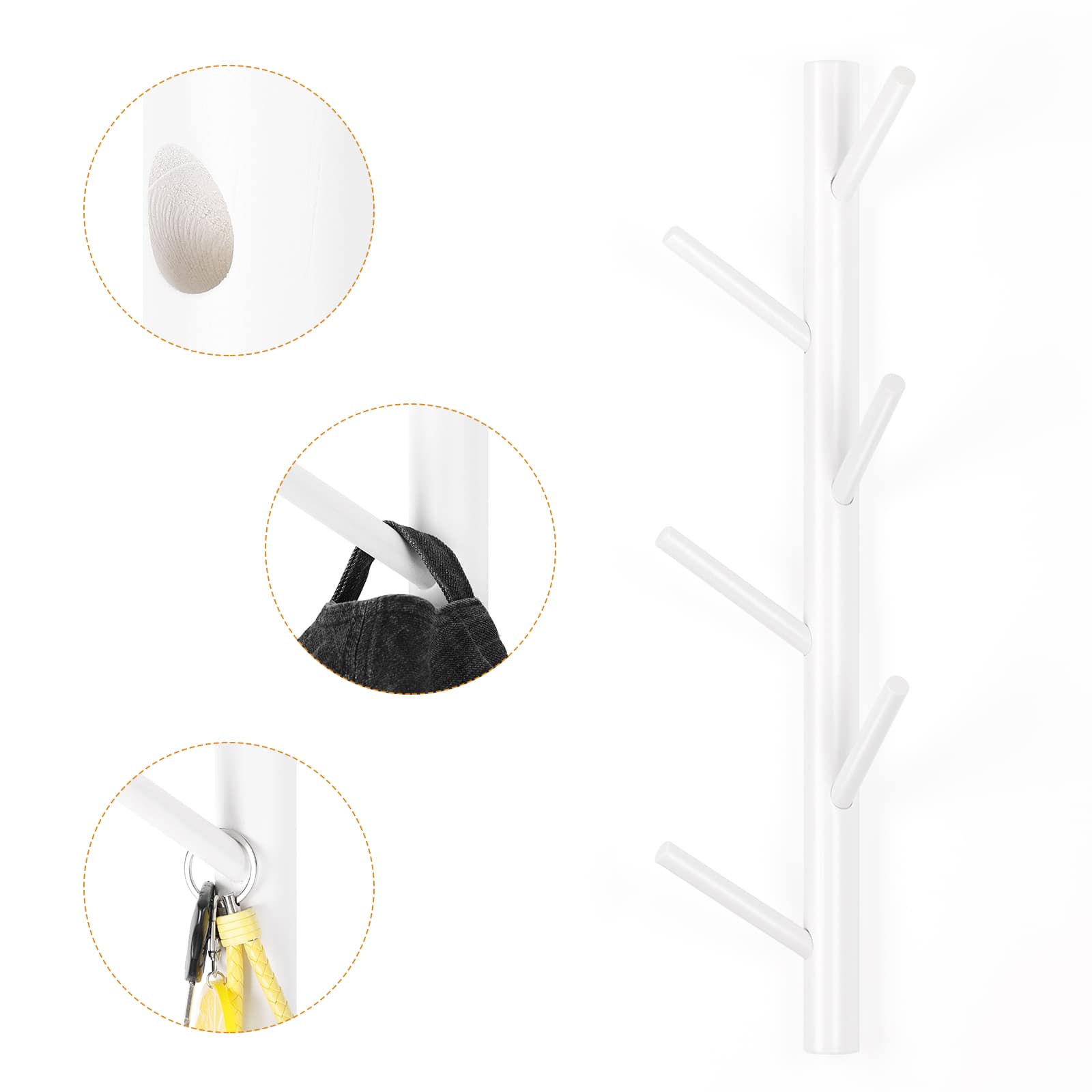 NEX&#x2122; 6-Hook Wall Mounted Tree Branch Coat Rack